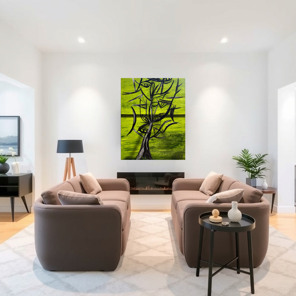 The Watching Elm ,Canvas Print - Abstract Tree Art for Contemporary Wall Decor