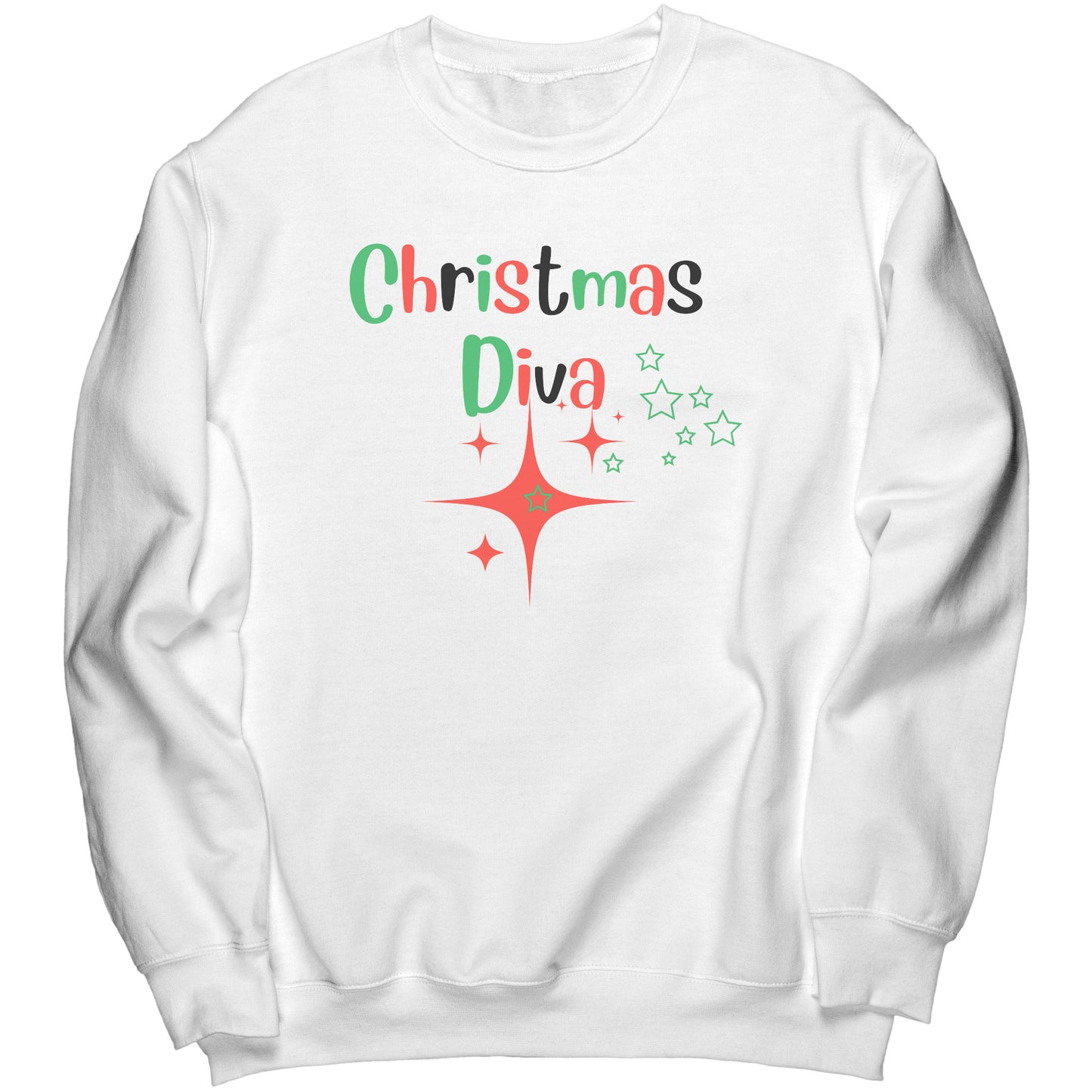 Christmas Diva Womens Sweatshirt Crew Neck