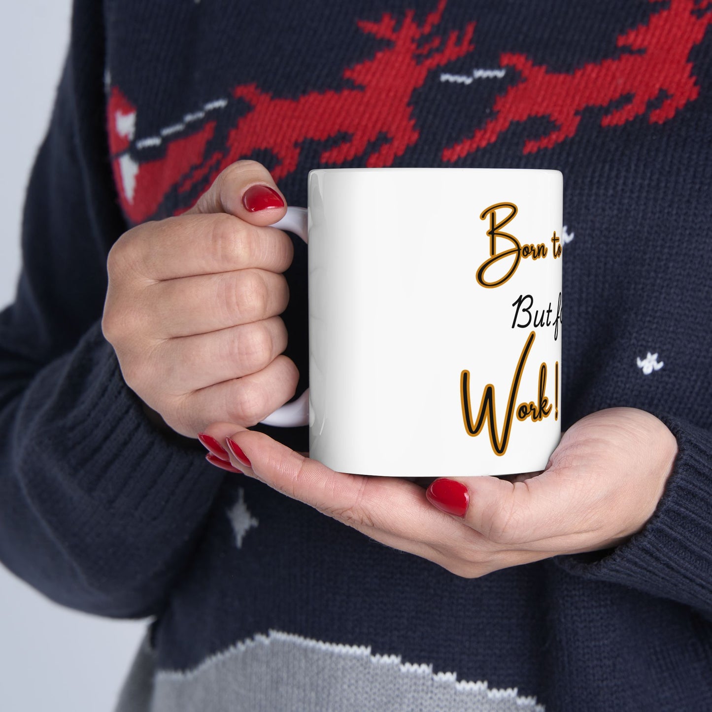 Born to do Knitting Mug, Knitter Gift for Her, Knitting Lover Coffee Cup, Cute Knit Tea Mug, Knit Enthusiast Present, Knit Pattern Crafters