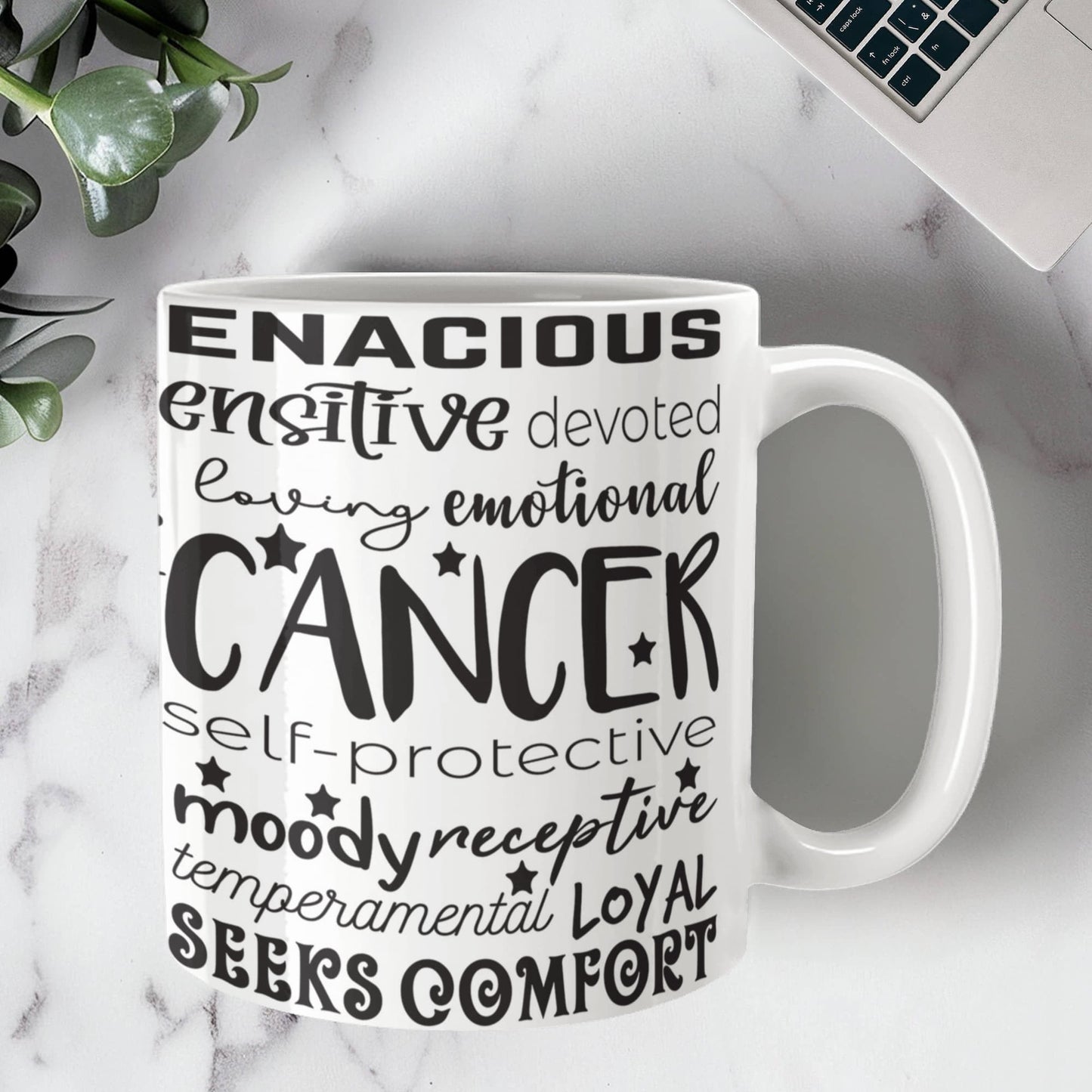 Cancer Zodiac Mug, Astrology Coffee Cup, Horoscope Tea Mug, Star Sign Drinkware, Birthday Gift Idea