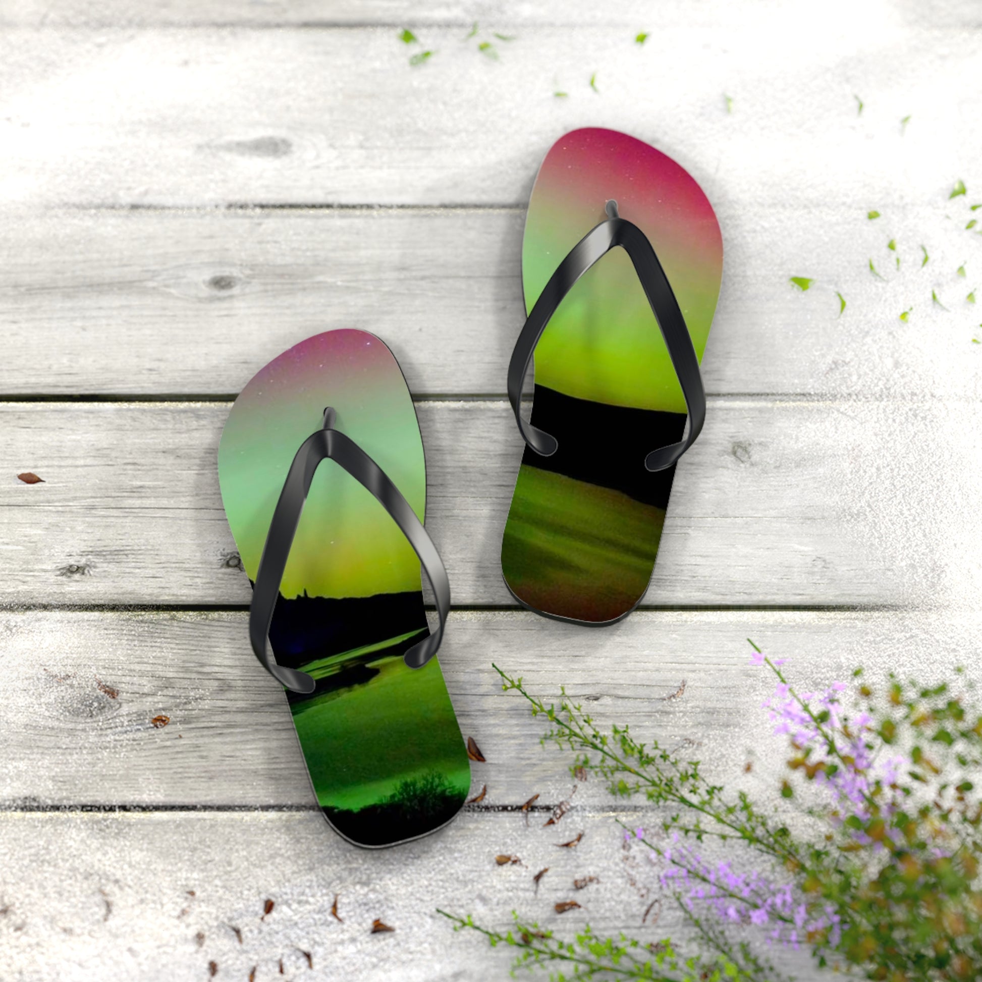 Northern Lights Design - Flip Flops Unisex