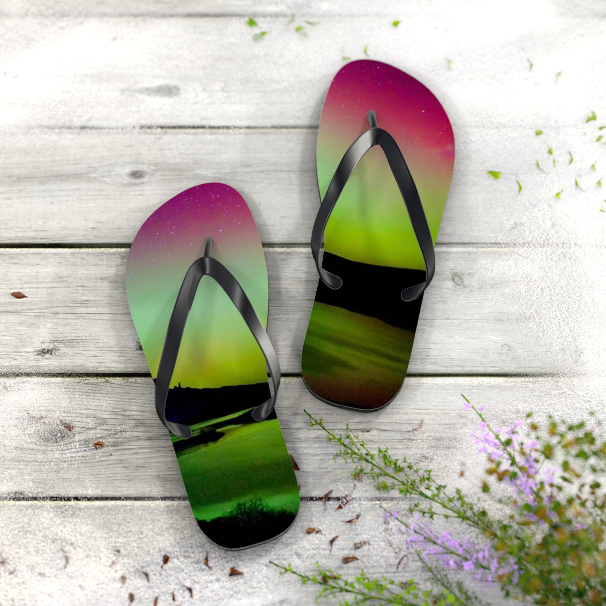 Northern Lights Design - Flip Flops Unisex