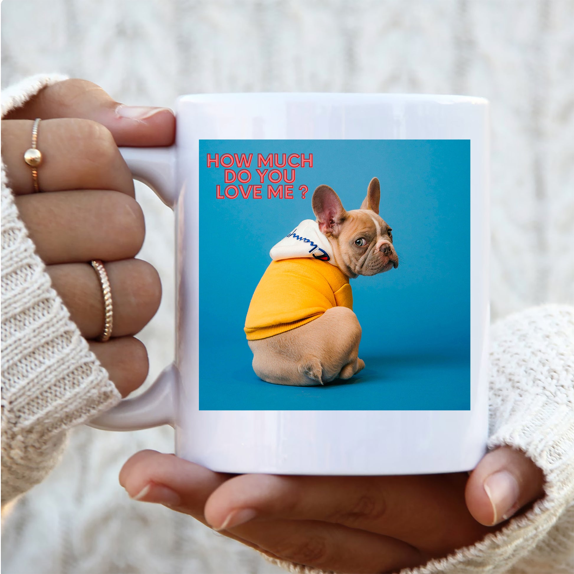 How much do you love me ? French Bulldog Mug