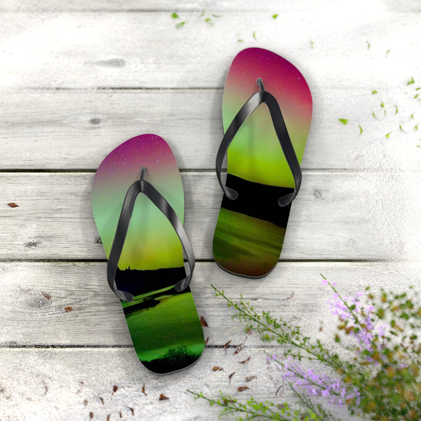 Northern Lights Design - Flip Flops Unisex