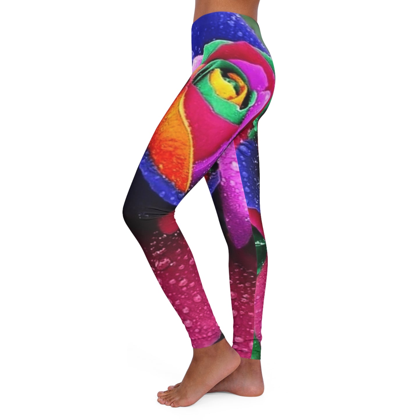 Womens leggings Rainbow Rose design