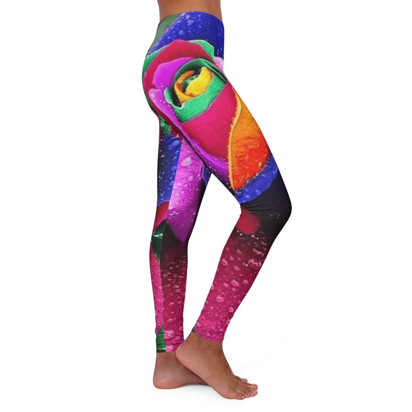 Womens leggings Rainbow Rose design