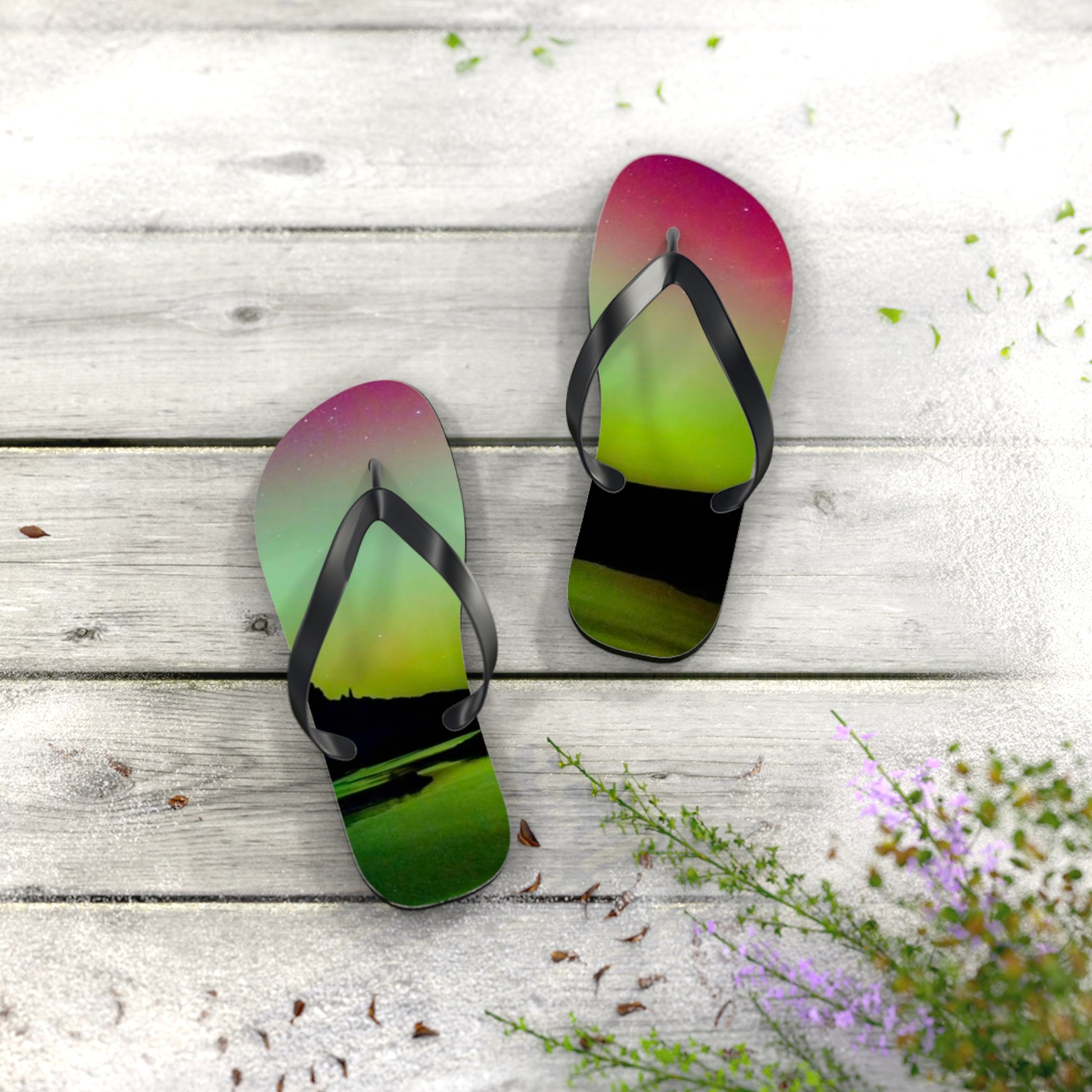 Northern Lights Design - Flip Flops Unisex