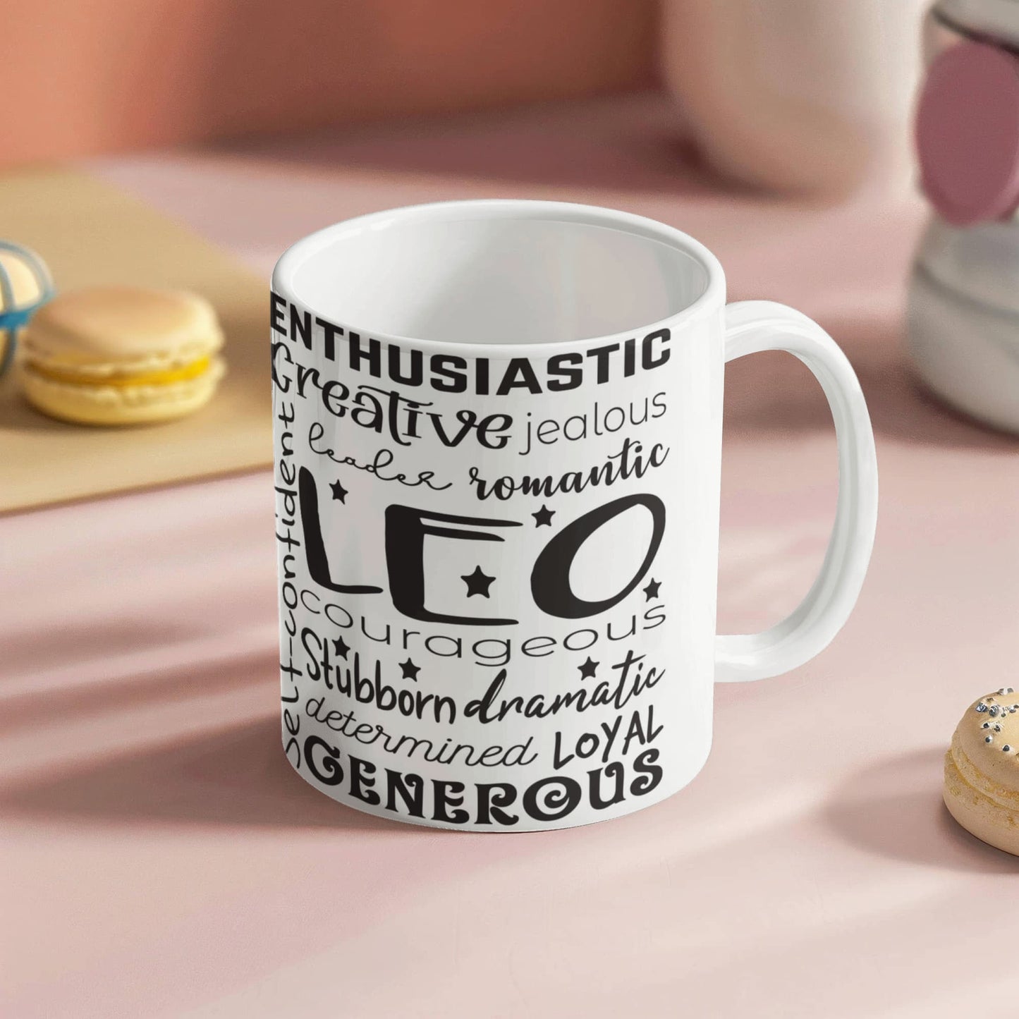 Leo Zodiac Star Sign Mug 11oz, Astrology Coffee Cup, Horoscope Mug, Birthday Gift, Ceramic Tea Mug