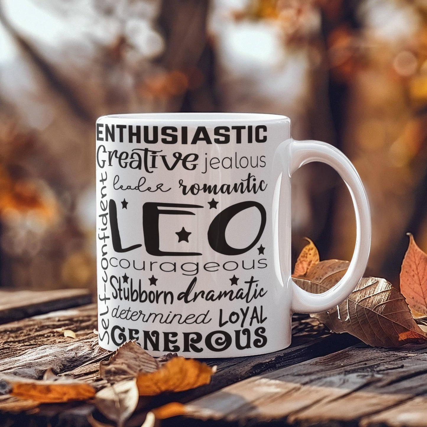 Leo Zodiac Star Sign Mug 11oz, Astrology Coffee Cup, Horoscope Mug, Birthday Gift, Ceramic Tea Mug