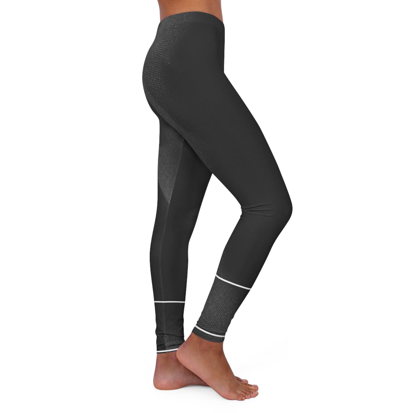 Black Satin Design Women's Casual Spandex Leggings (AOP), Waist Elastic Black Leggings - Gender Friendly