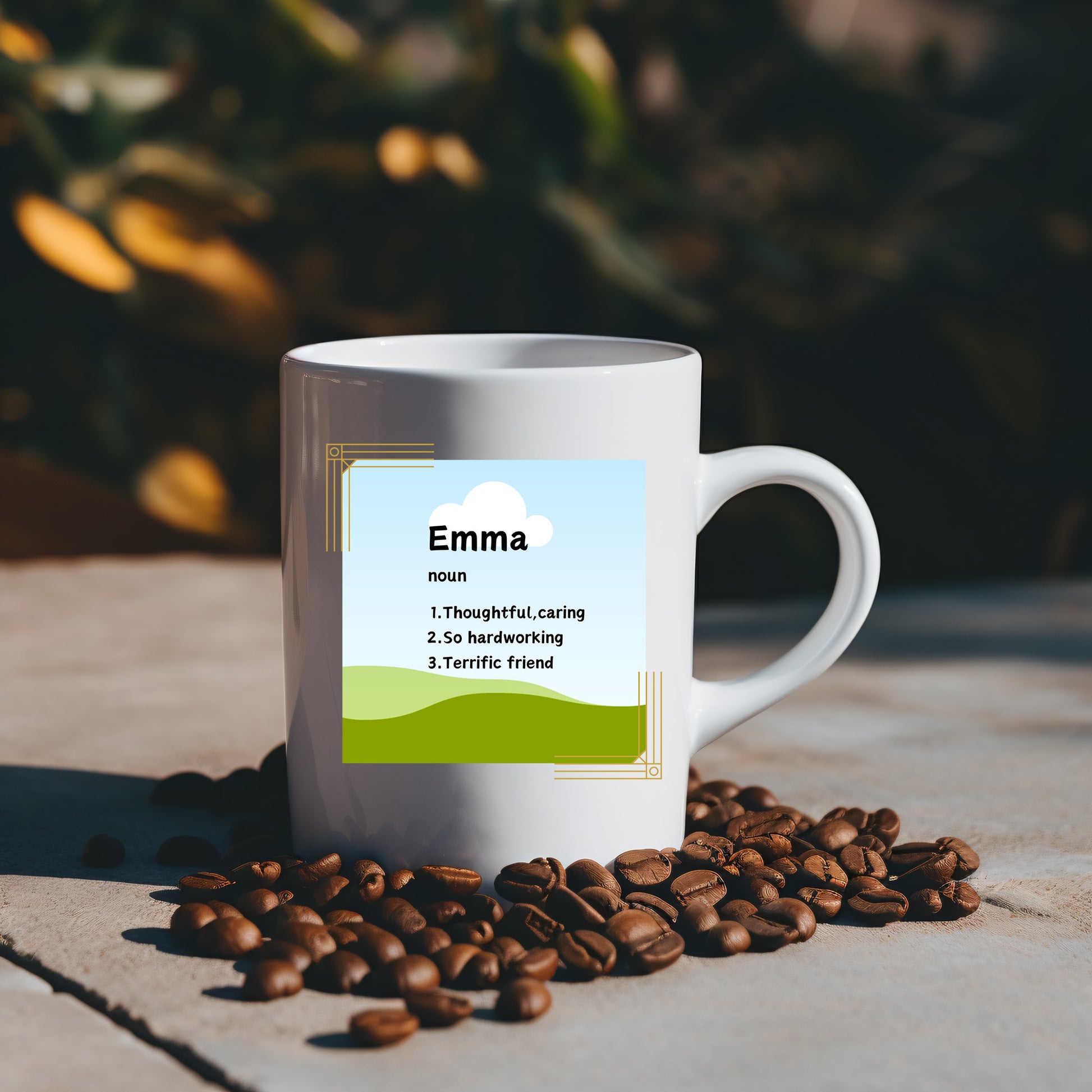 Emma Named Mug, Ceramic White Mug,