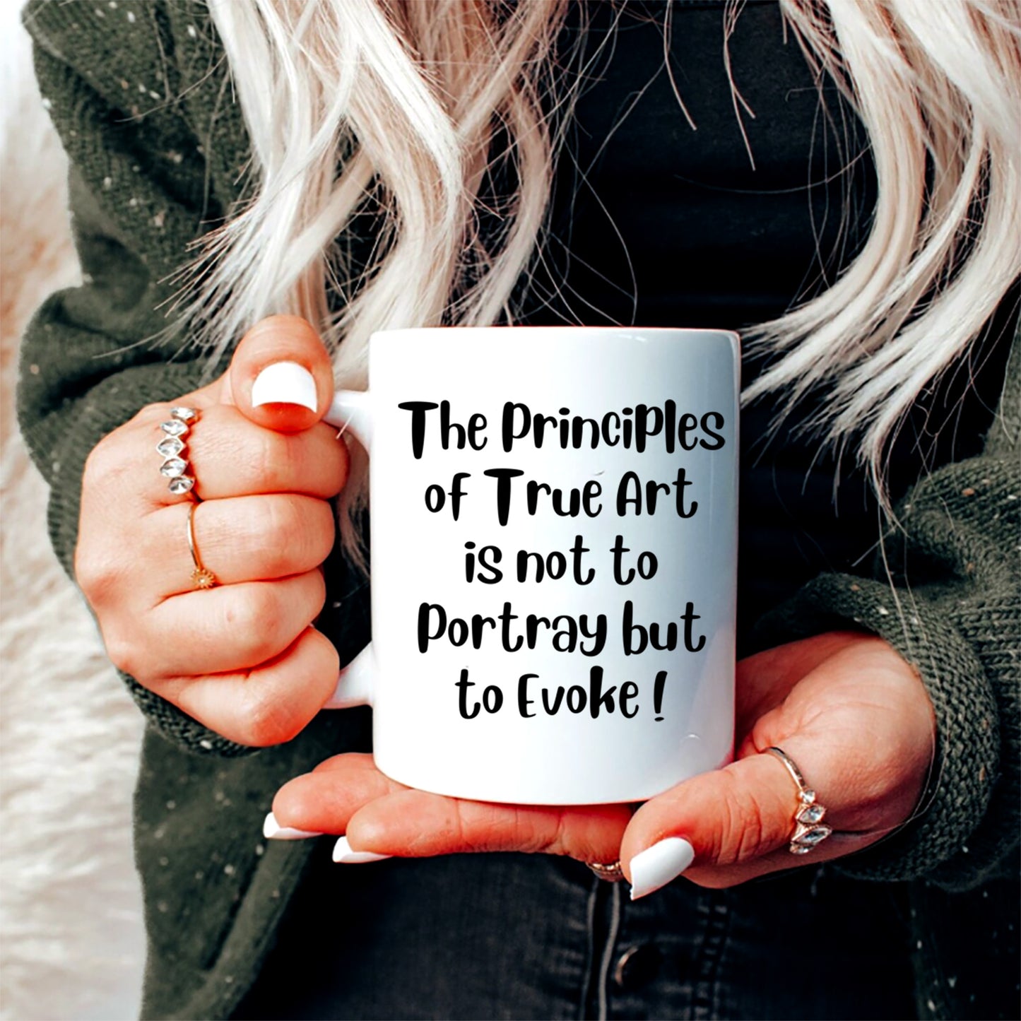 The Principles  of True Art  is not to Portray but  to Evoke ! Mug