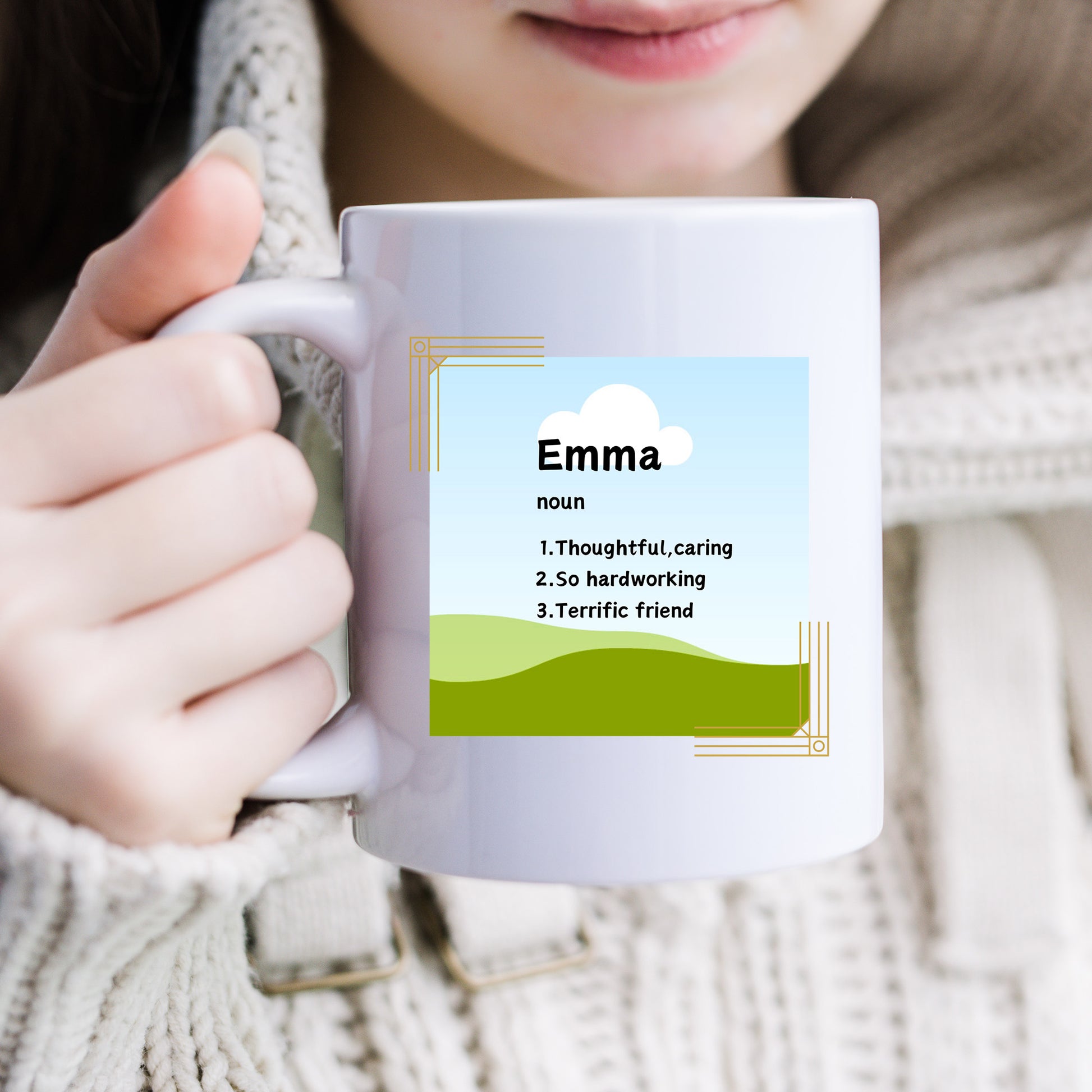 Emma Named Mug, Ceramic White Mug,