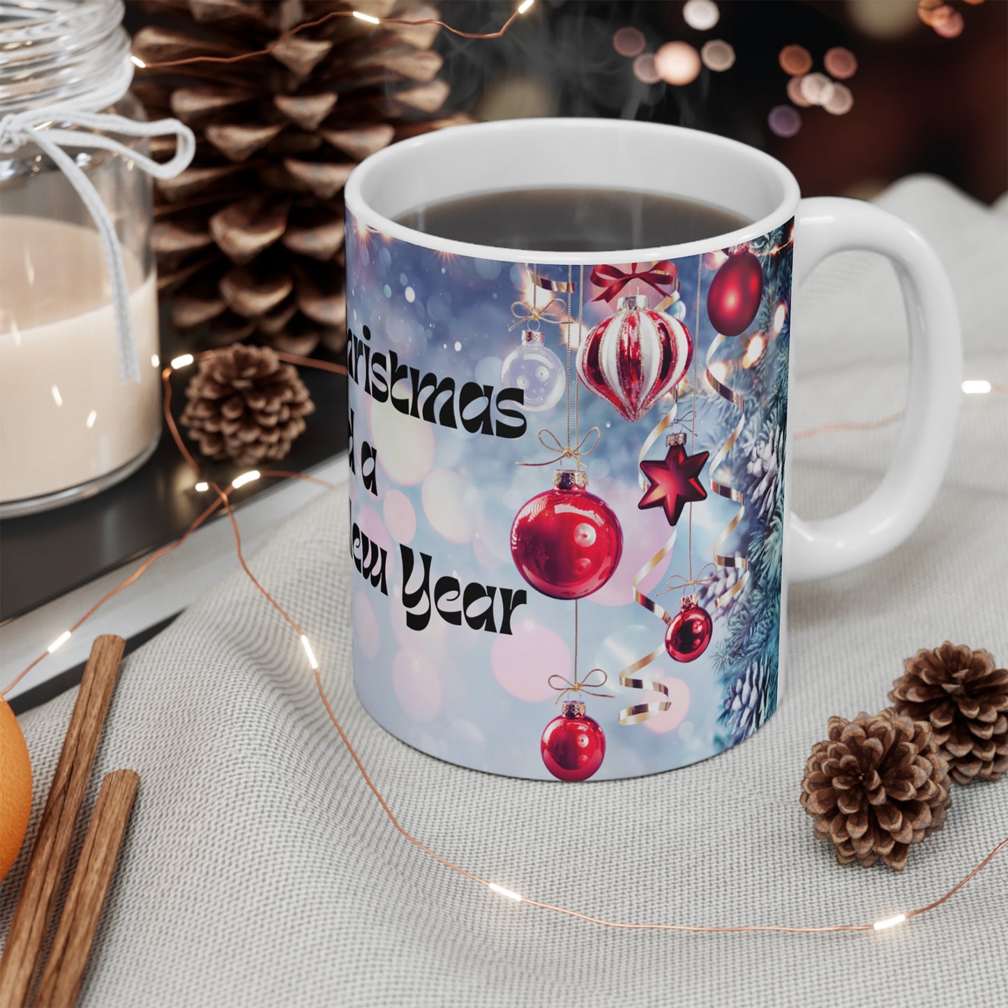 Christmas Ceramic Mug, Xmas Gift for Him or Her, 11oz, 15oz, Festive Holiday Coffee Cup, Seasonal Tea Mug, Good Gift Idea