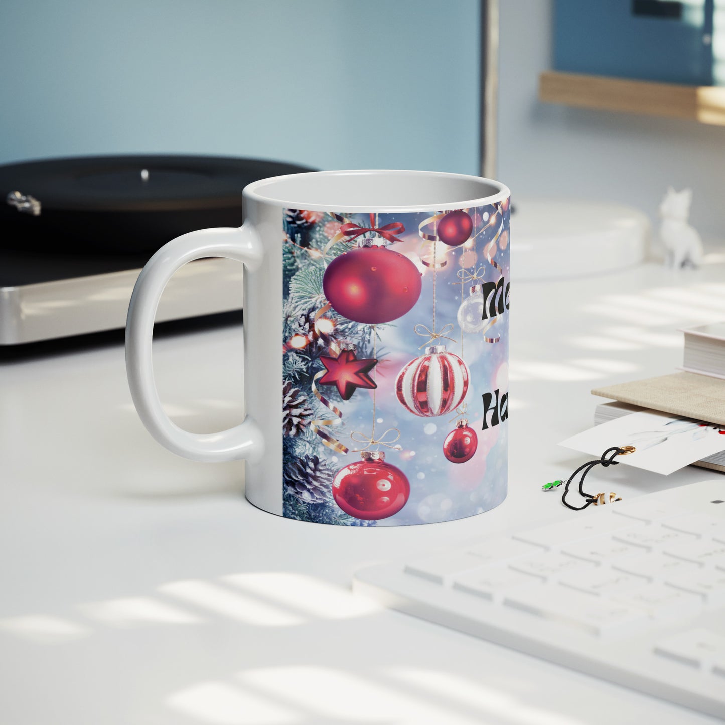 Christmas Ceramic Mug, Xmas Gift for Him or Her, 11oz, 15oz, Festive Holiday Coffee Cup, Seasonal Tea Mug, Good Gift Idea