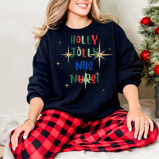 Holly Jolly NHS Nurse Sweatshirt Unisex