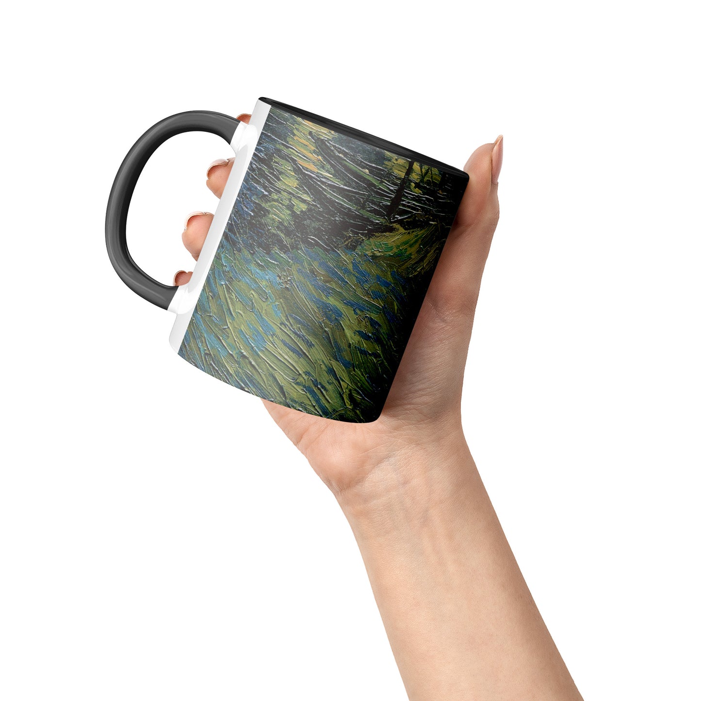 Starry Night Van Gogh Mug, Two-Tone Coffee Cup, Art Lover Gift, Unique Kitchen Decor, 11oz Ceramic Tea Mug, Astronomy Theme Drinkware