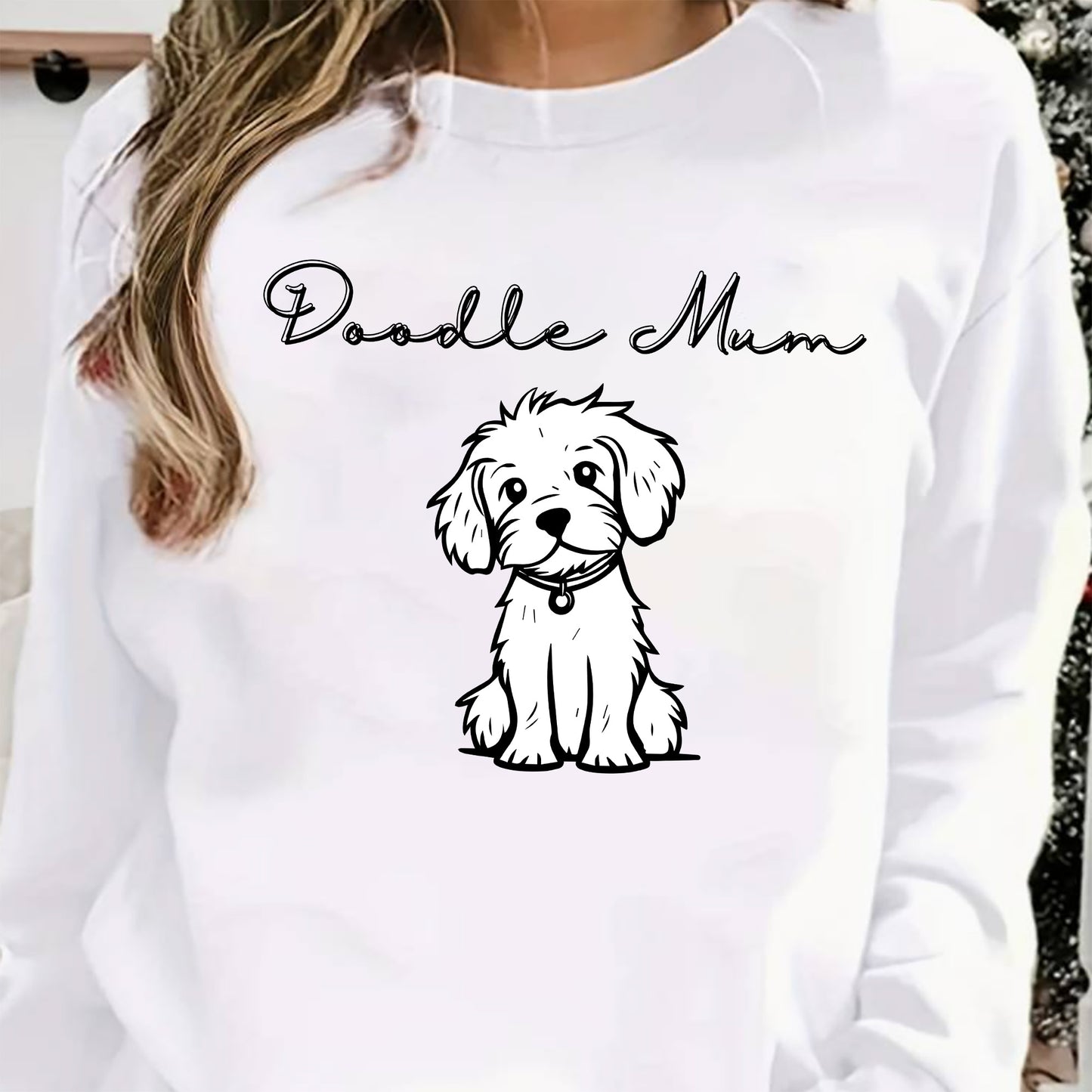 Doodle Mum  Crewneck Sweatshirt  White