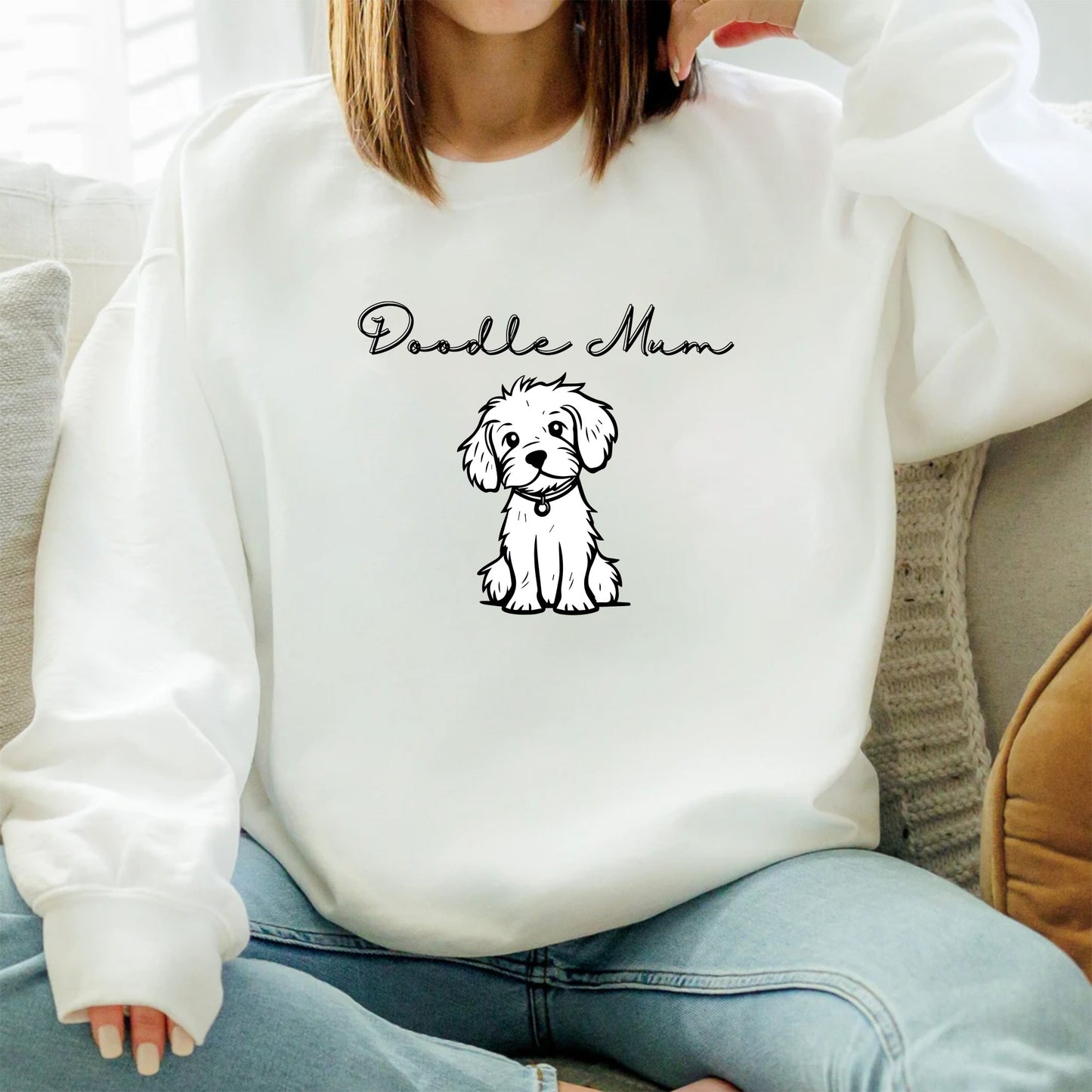 Doodle Mum  Crewneck Sweatshirt  White