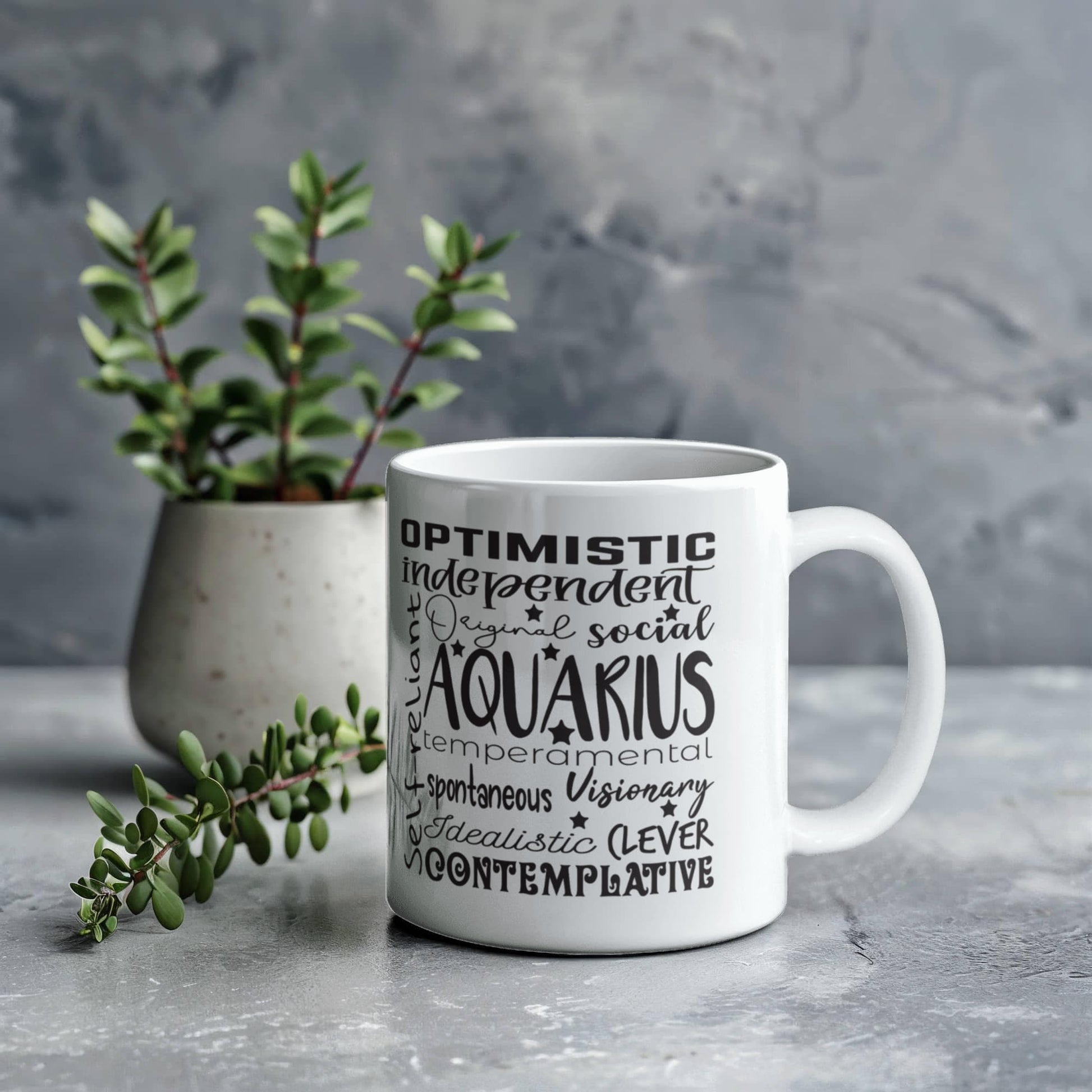 Aquarius Star Sign Zodiac Mug - 11oz, Astrology Coffee Cup, Horoscope Tea Mug, Constellation Birthday Gift, Celestial Drink ware