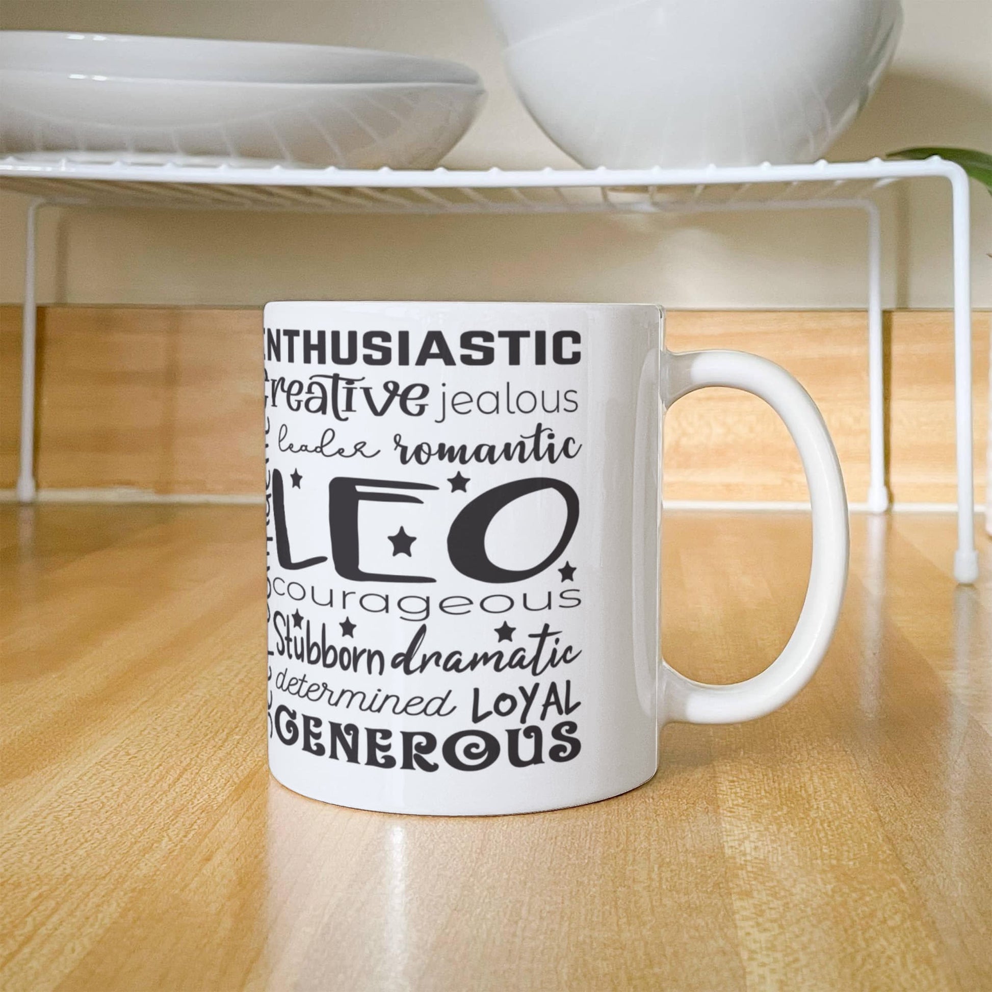 Leo Zodiac Star Sign Mug 11oz, Astrology Coffee Cup, Horoscope Mug, Birthday Gift, Ceramic Tea Mug