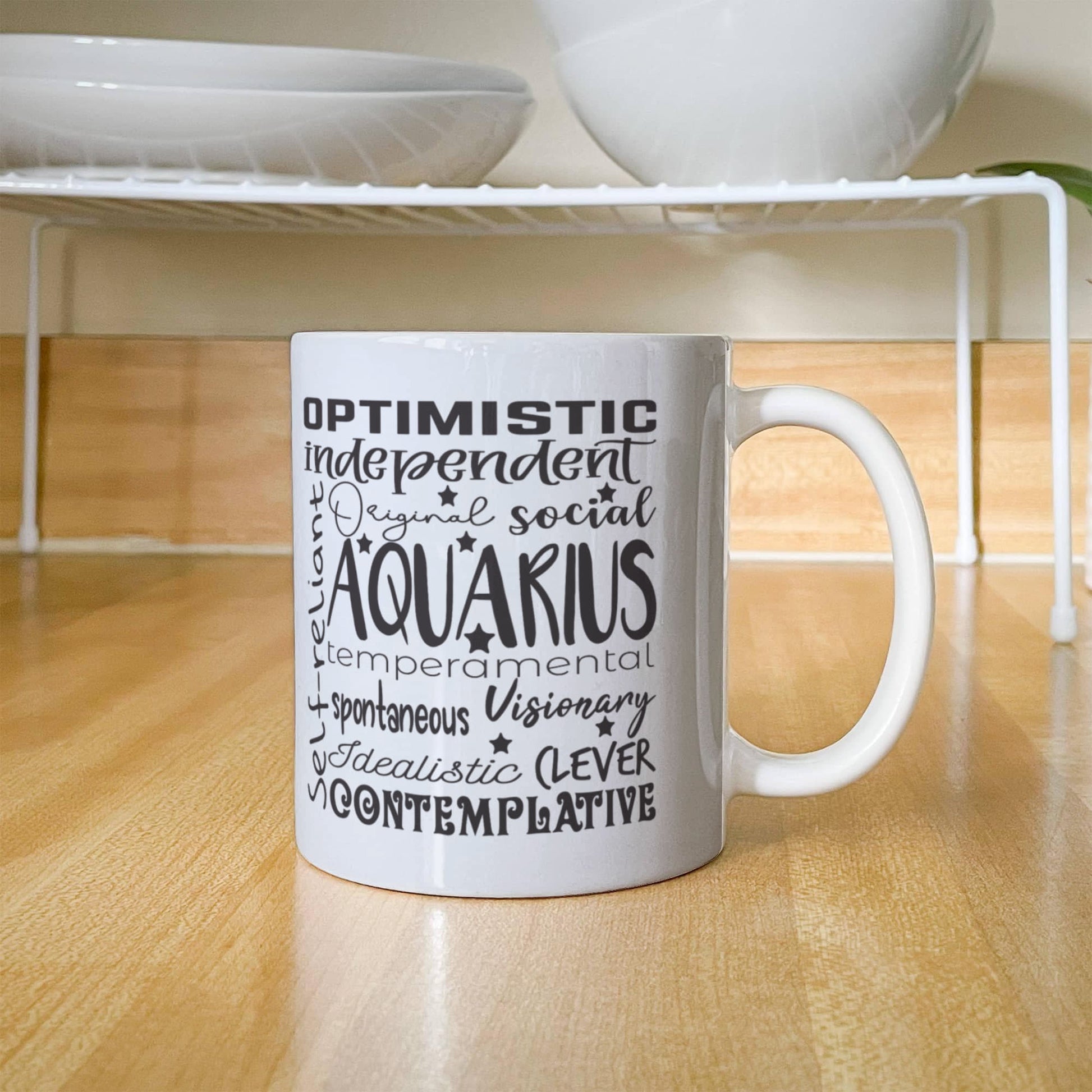 Aquarius Star Sign Zodiac Mug - 11oz, Astrology Coffee Cup, Horoscope Tea Mug, Constellation Birthday Gift, Celestial Drink ware