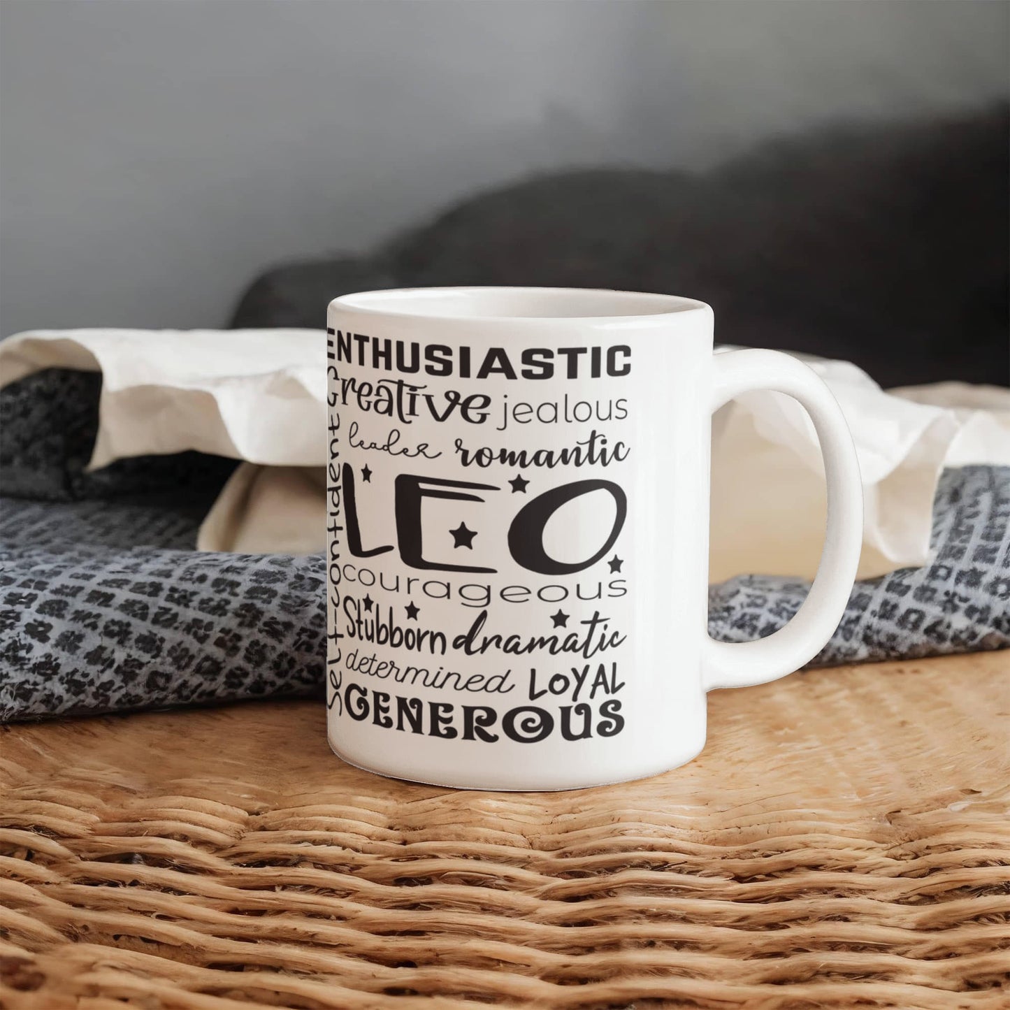 Leo Zodiac Star Sign Mug 11oz, Astrology Coffee Cup, Horoscope Mug, Birthday Gift, Ceramic Tea Mug