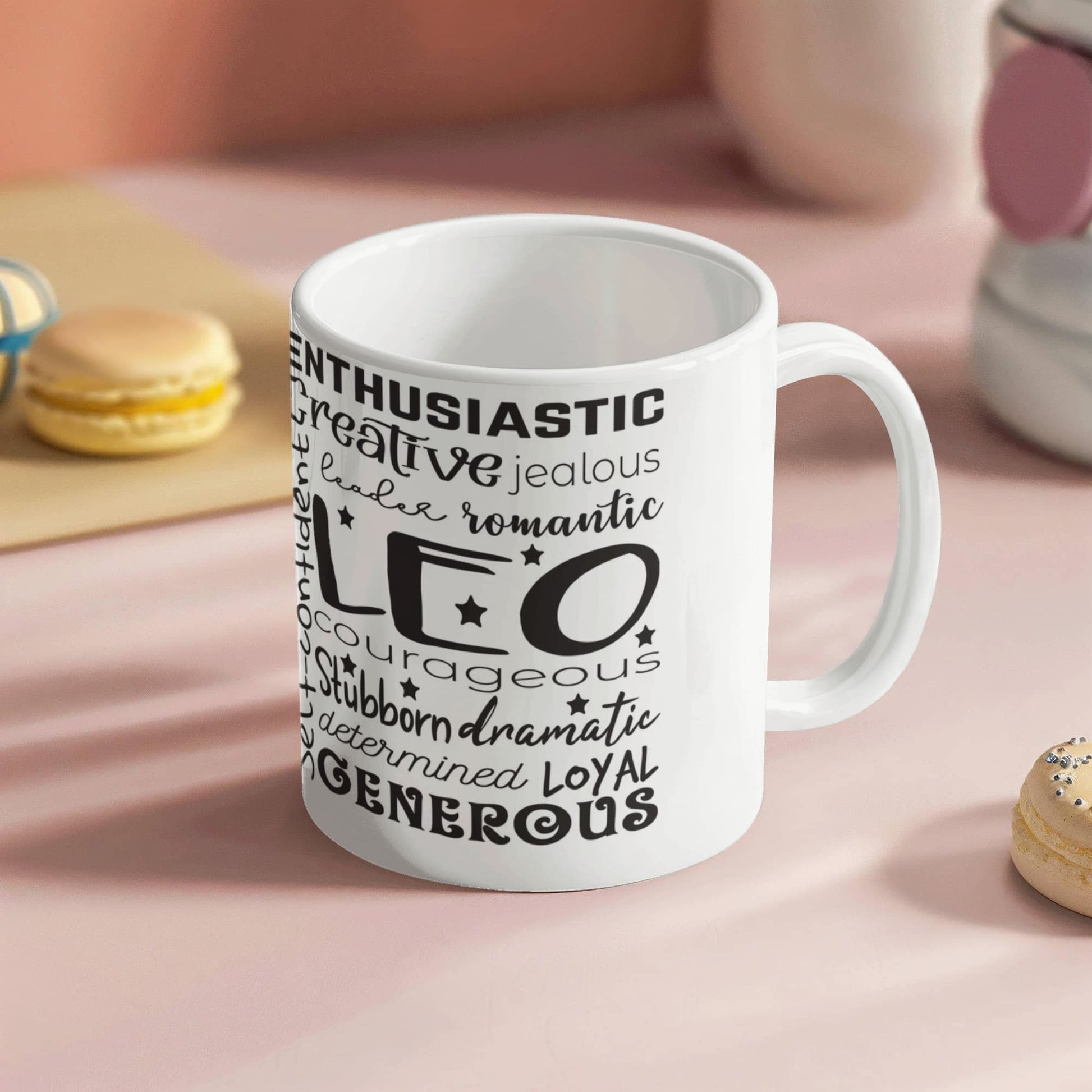 Leo Zodiac Star Sign Mug 11oz, Astrology Coffee Cup, Horoscope Mug, Birthday Gift, Ceramic Tea Mug