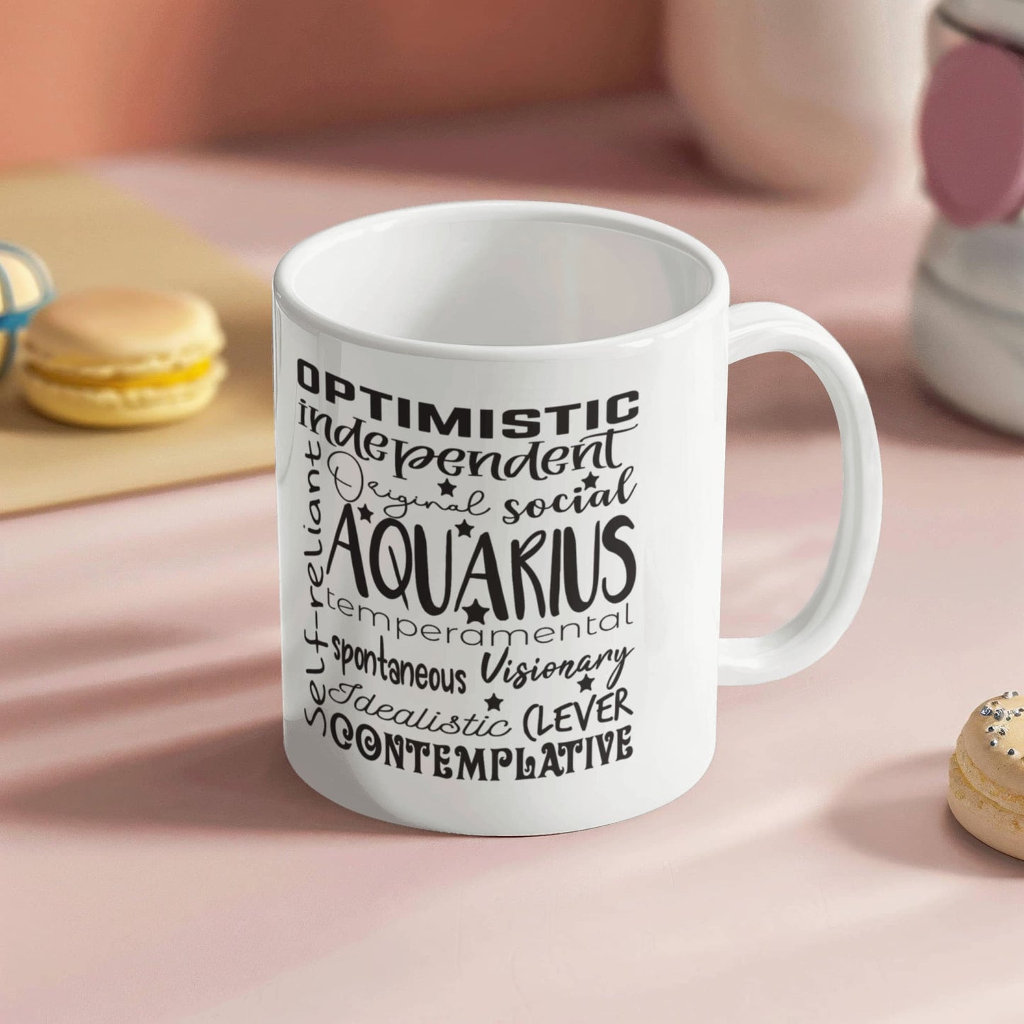 Aquarius Star Sign Zodiac Mug - 11oz, Astrology Coffee Cup, Horoscope Tea Mug, Constellation Birthday Gift, Celestial Drink ware