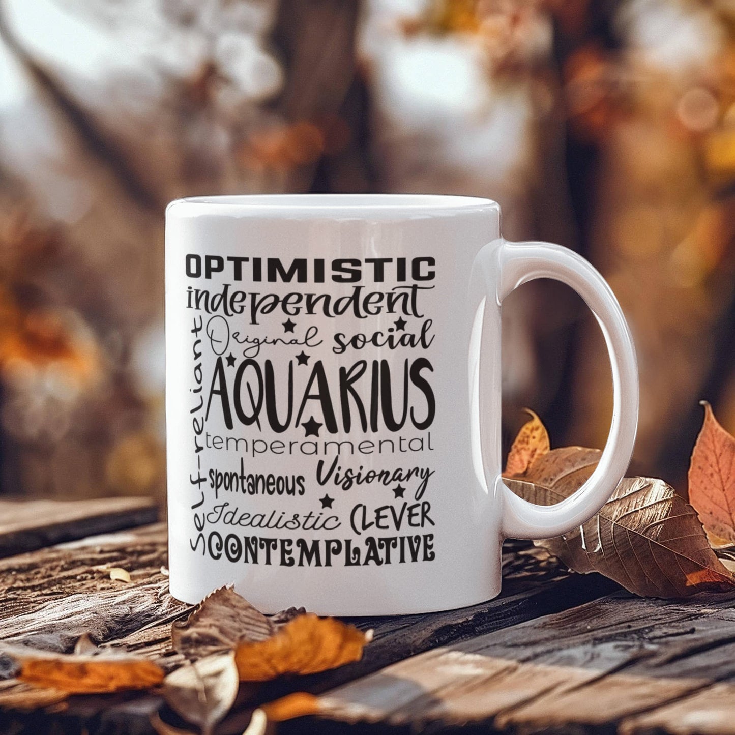 Aquarius Star Sign Zodiac Mug - 11oz, Astrology Coffee Cup, Horoscope Tea Mug, Constellation Birthday Gift, Celestial Drink ware