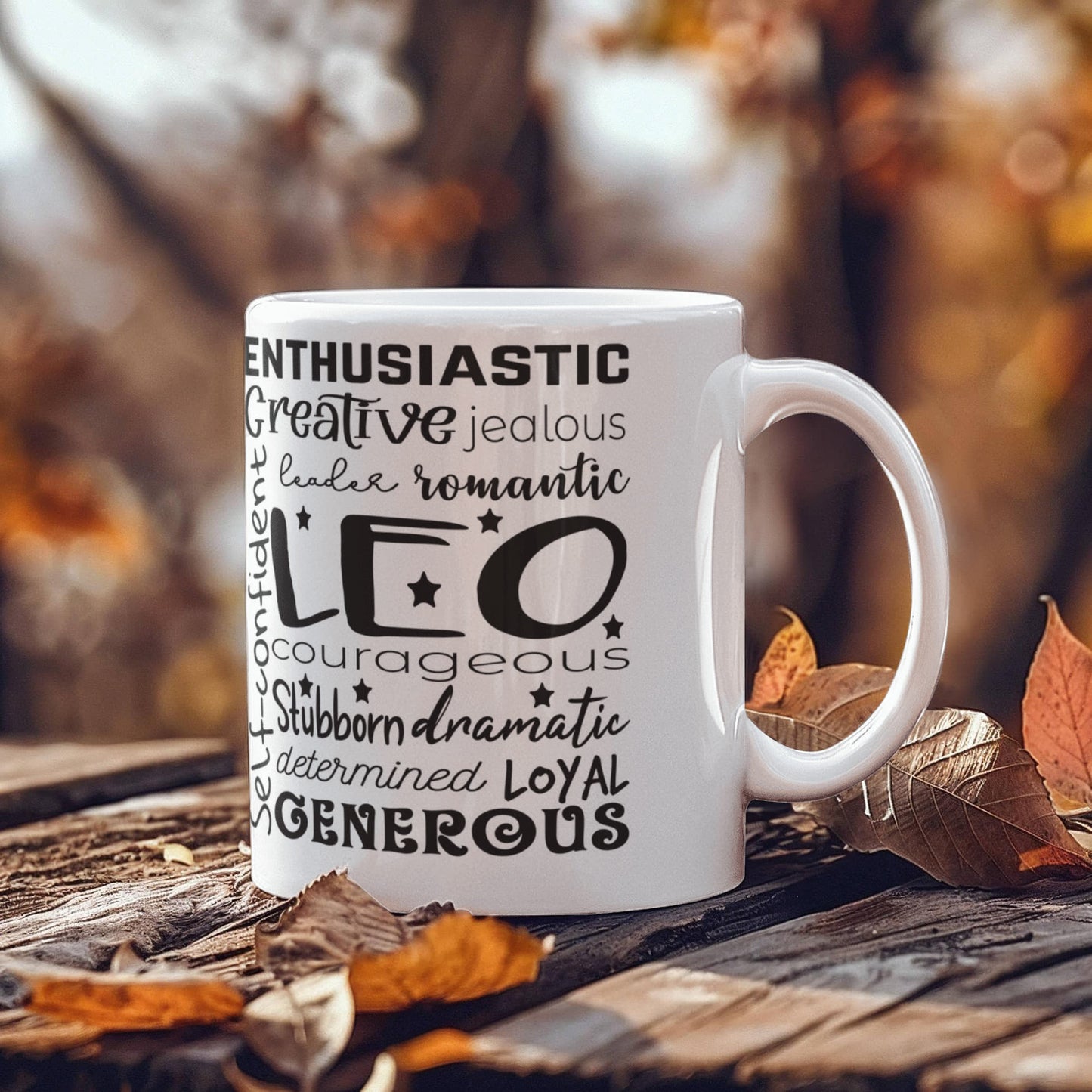 Leo Zodiac Star Sign Mug 11oz, Astrology Coffee Cup, Horoscope Mug, Birthday Gift, Ceramic Tea Mug