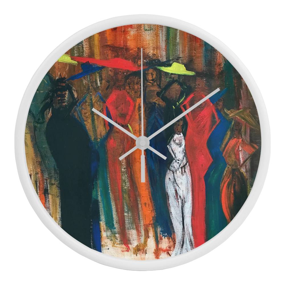 Wall Clock featuring The Crowd from The Mad Diva Collection