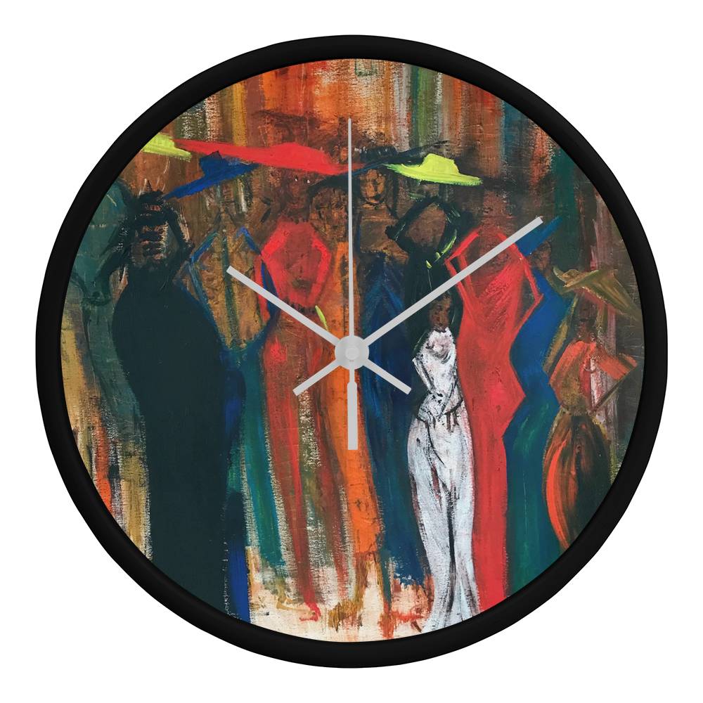 Wall Clock featuring The Crowd from The Mad Diva Collection