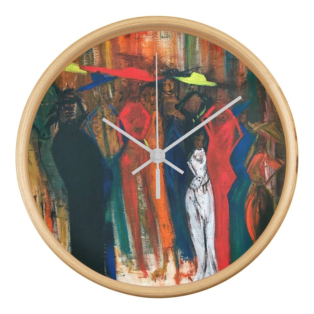 Wall Clock featuring The Crowd from The Mad Diva Collection