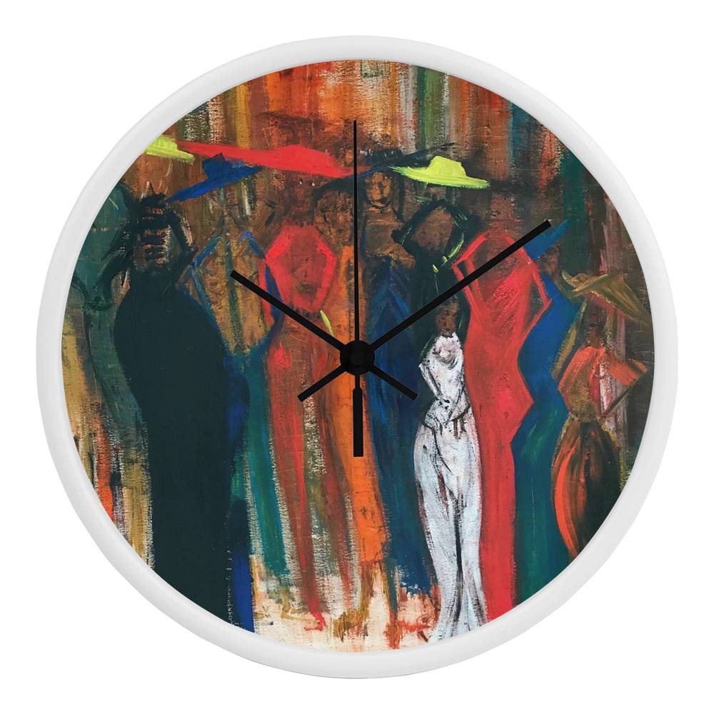 Wall Clock featuring The Crowd from The Mad Diva Collection