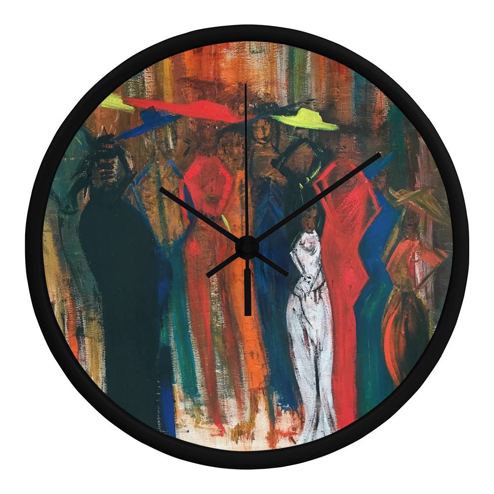 Wall Clock featuring The Crowd from The Mad Diva Collection