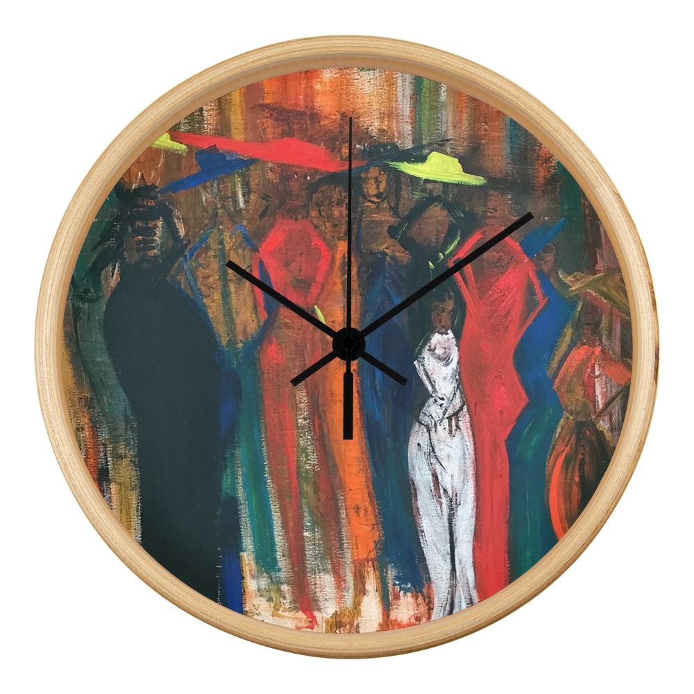 Wall Clock featuring The Crowd from The Mad Diva Collection