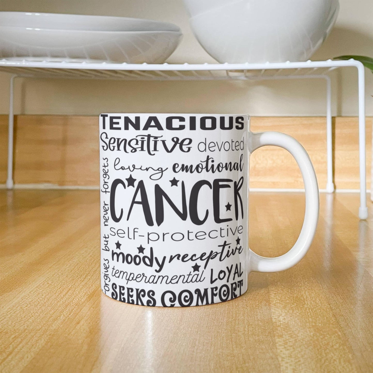 Cancer Zodiac Mug, Astrology Coffee Cup, Horoscope Tea Mug, Star Sign Drinkware, Birthday Gift Idea