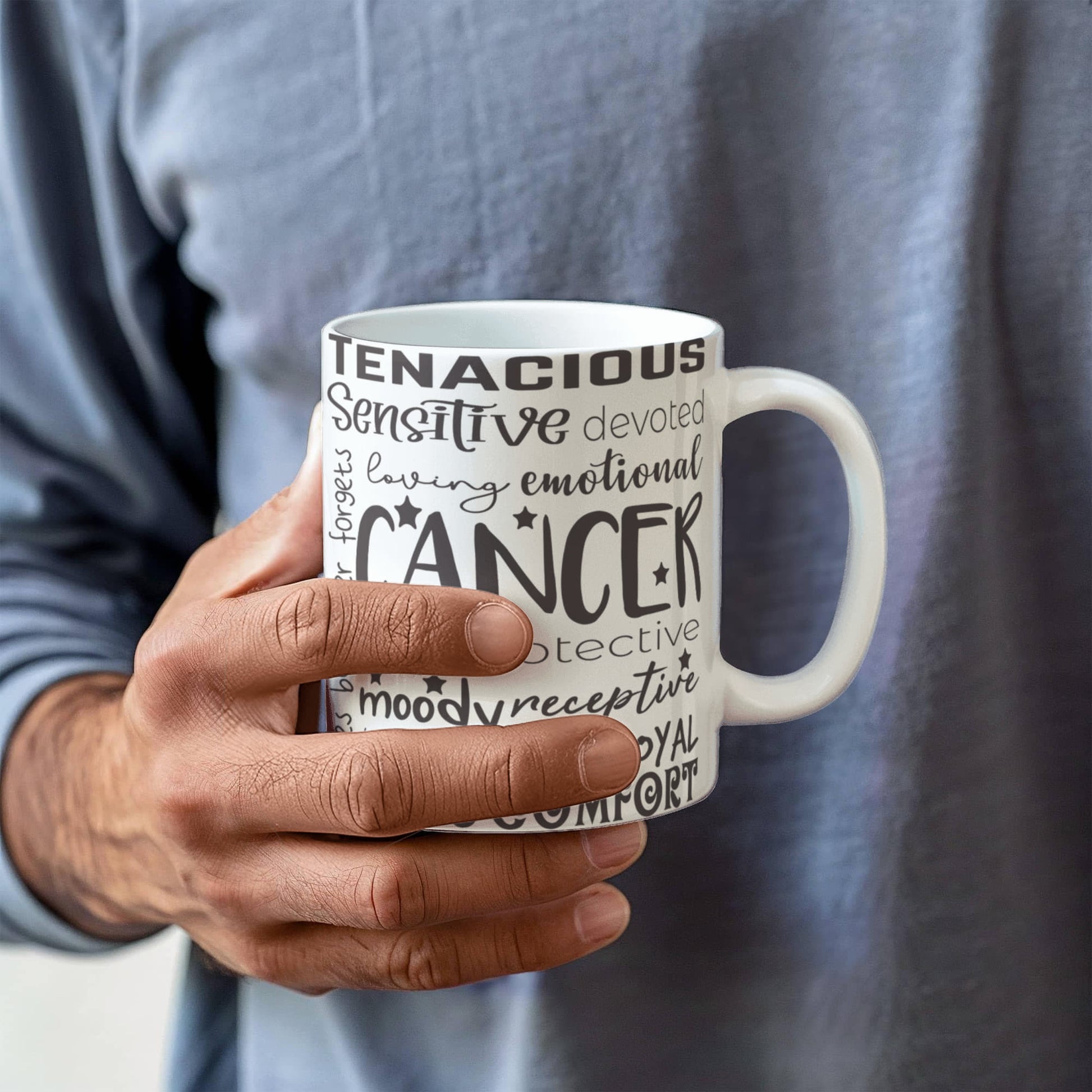 Cancer Zodiac Mug, Astrology Coffee Cup, Horoscope Tea Mug, Star Sign Drinkware, Birthday Gift Idea