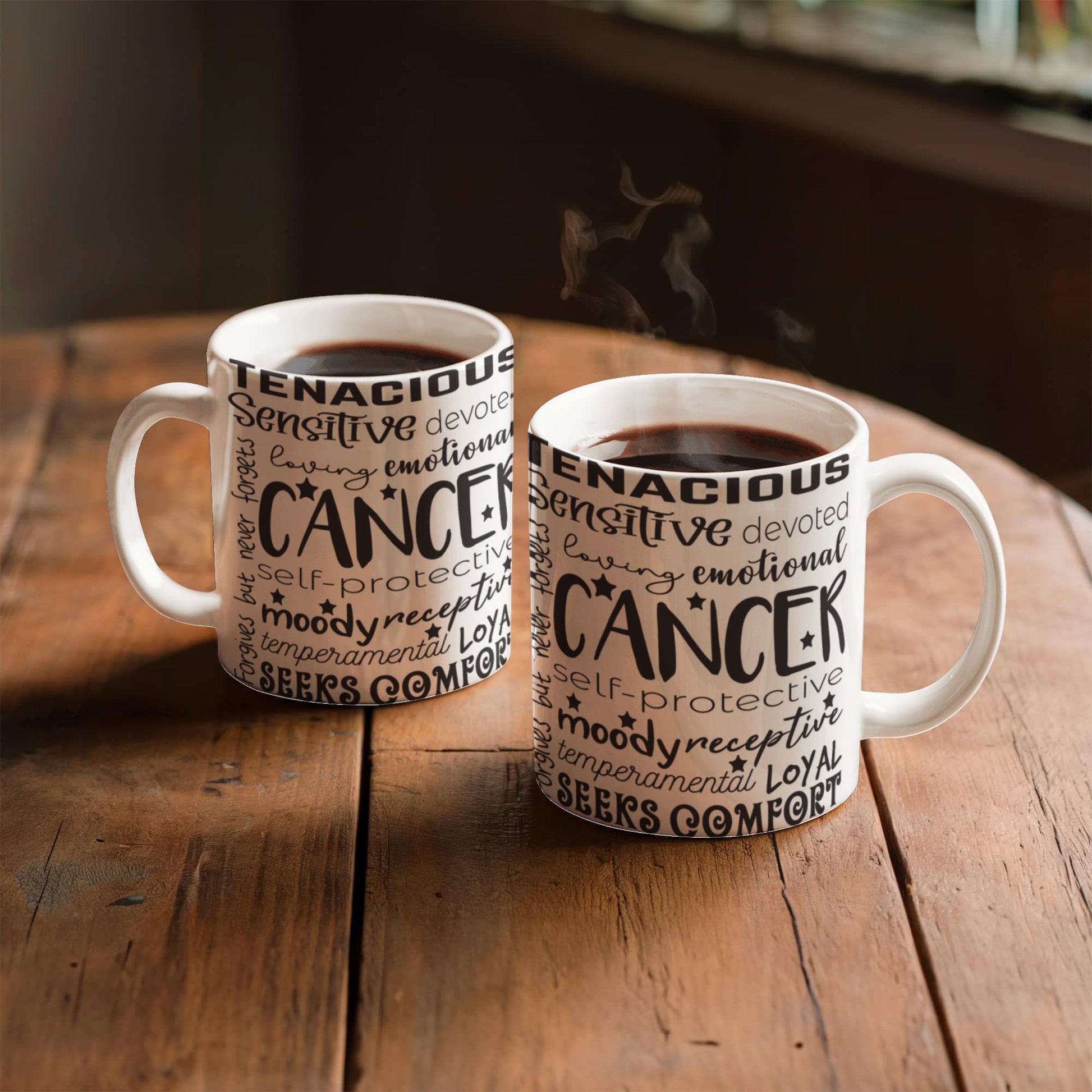 Cancer Zodiac Mug, Astrology Coffee Cup, Horoscope Tea Mug, Star Sign Drinkware, Birthday Gift Idea