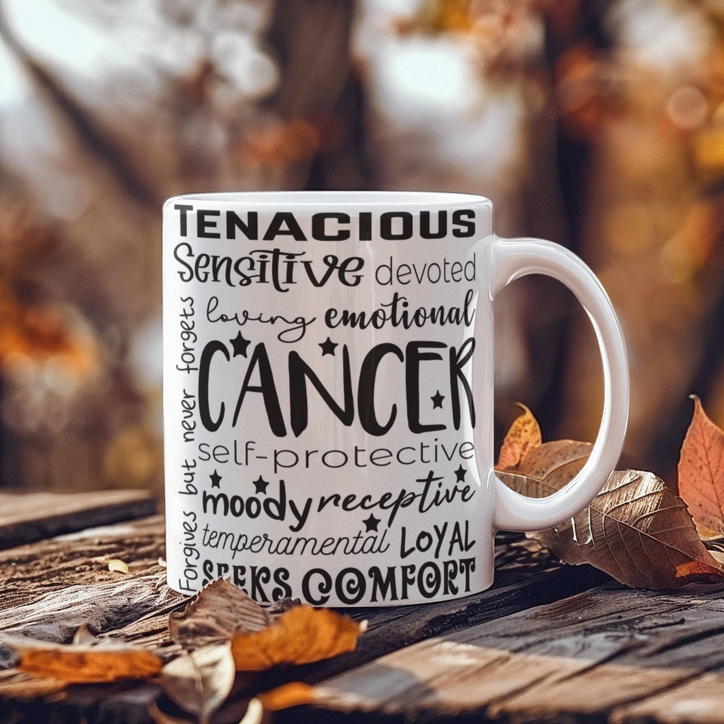 Cancer Zodiac Mug, Astrology Coffee Cup, Horoscope Tea Mug, Star Sign Drinkware, Birthday Gift Idea