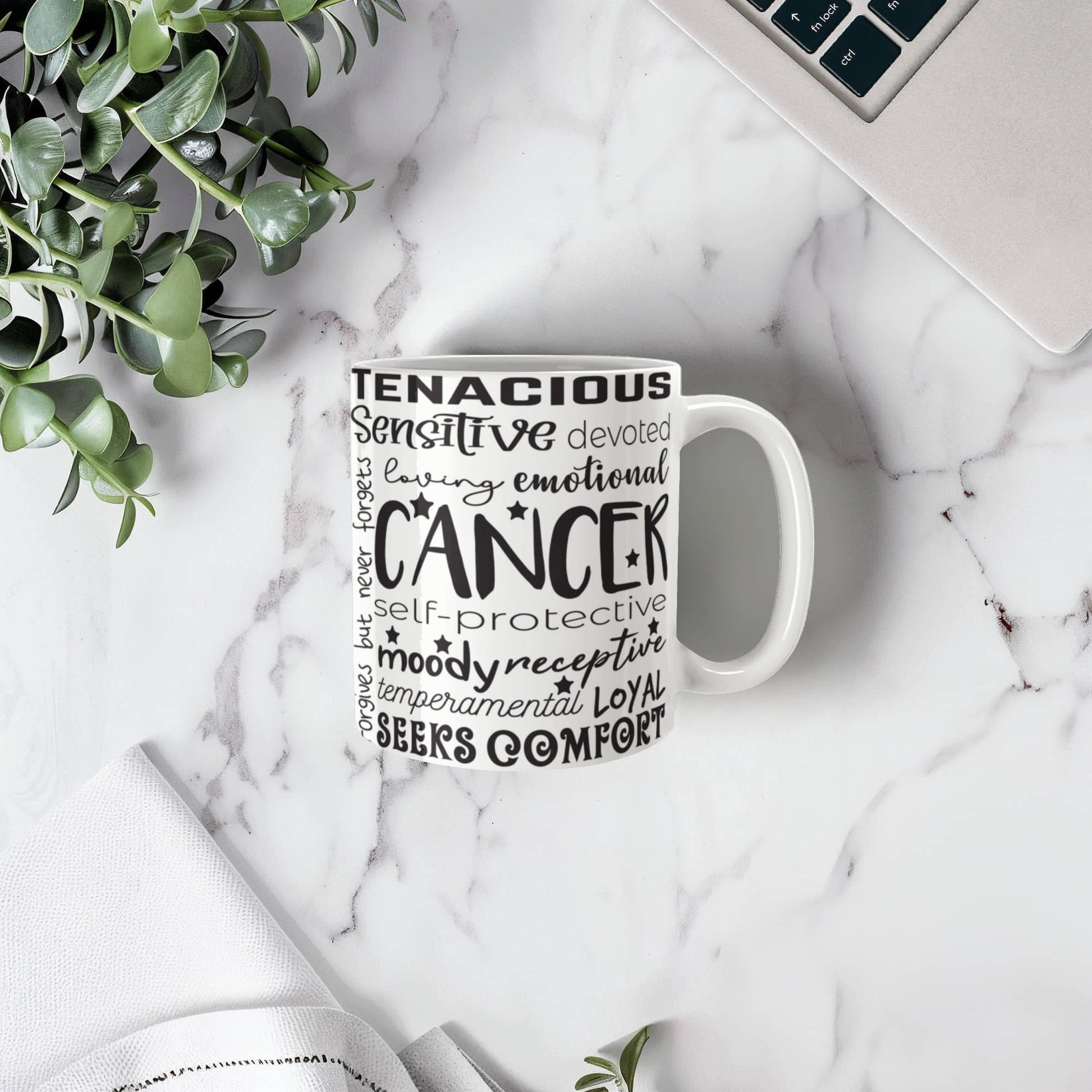 Cancer Zodiac Mug, Astrology Coffee Cup, Horoscope Tea Mug, Star Sign Drinkware, Birthday Gift Idea