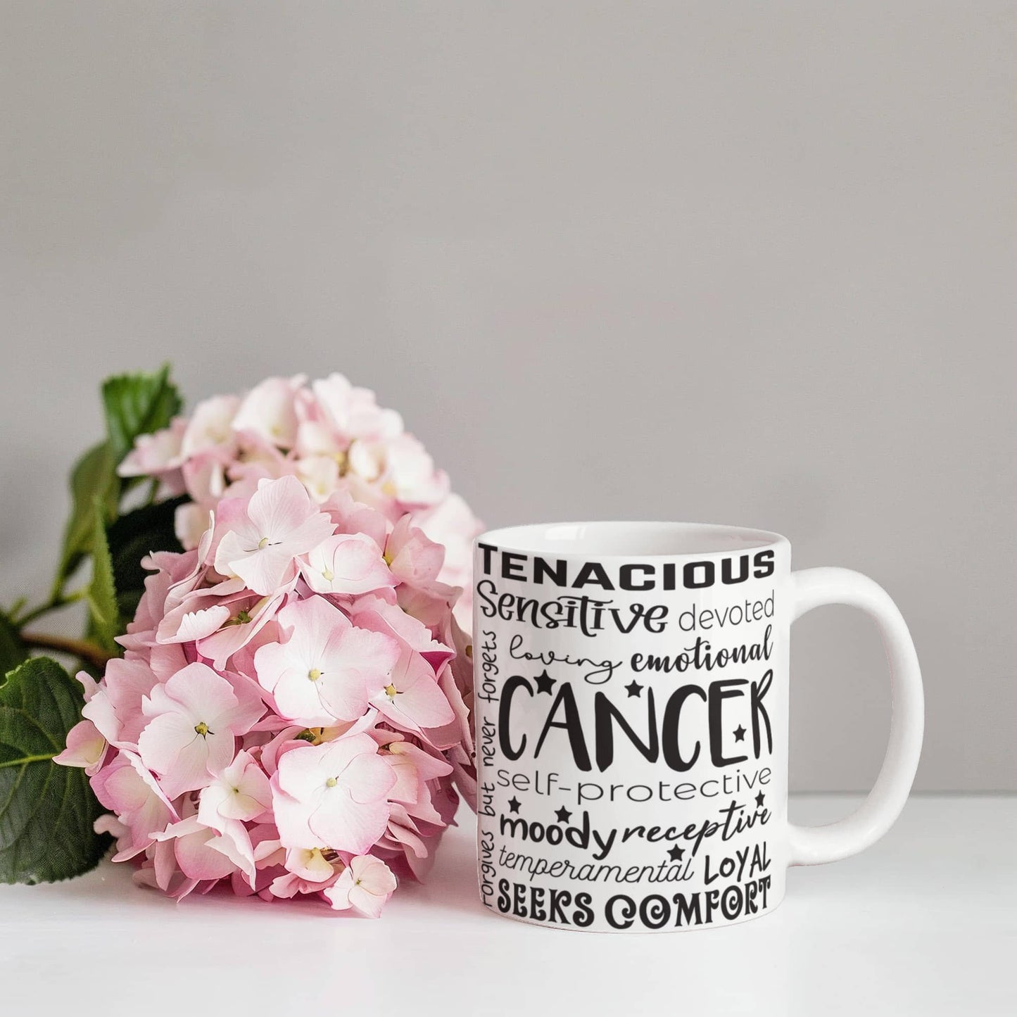 Cancer Zodiac Mug, Astrology Coffee Cup, Horoscope Tea Mug, Star Sign Drinkware, Birthday Gift Idea