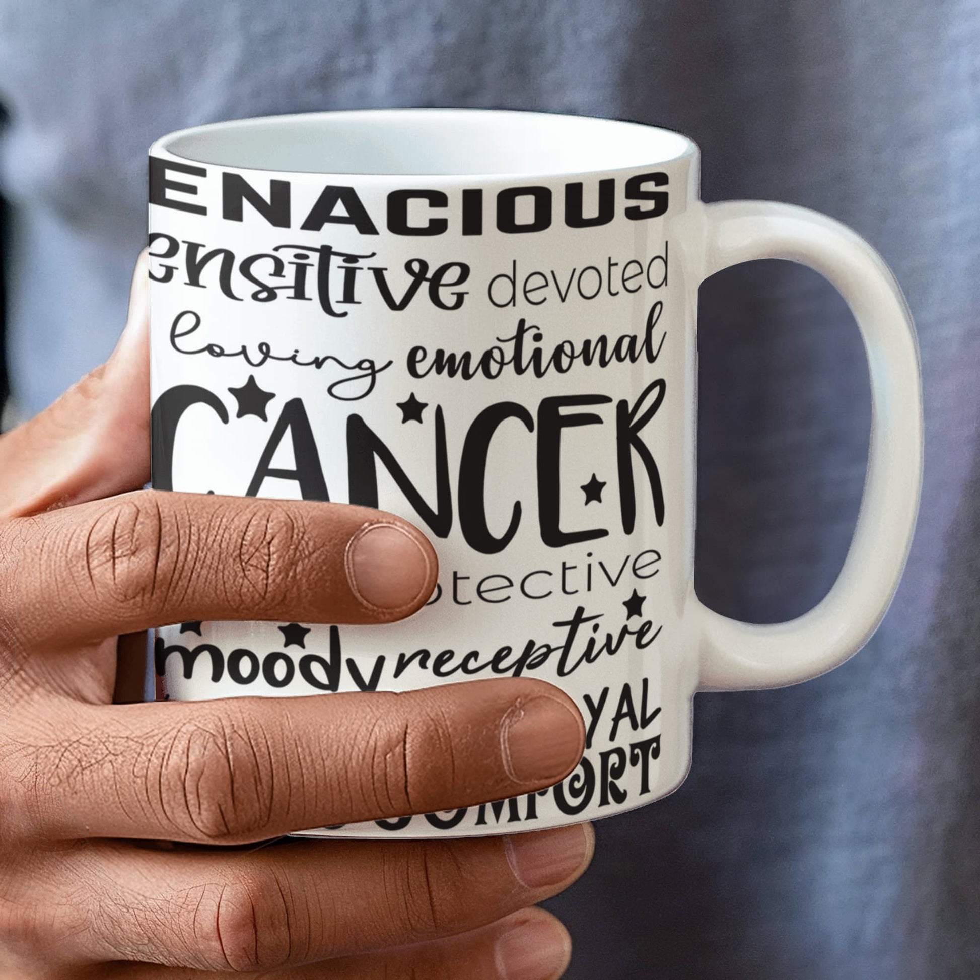 Cancer Zodiac Mug, Astrology Coffee Cup, Horoscope Tea Mug, Star Sign Drinkware, Birthday Gift Idea