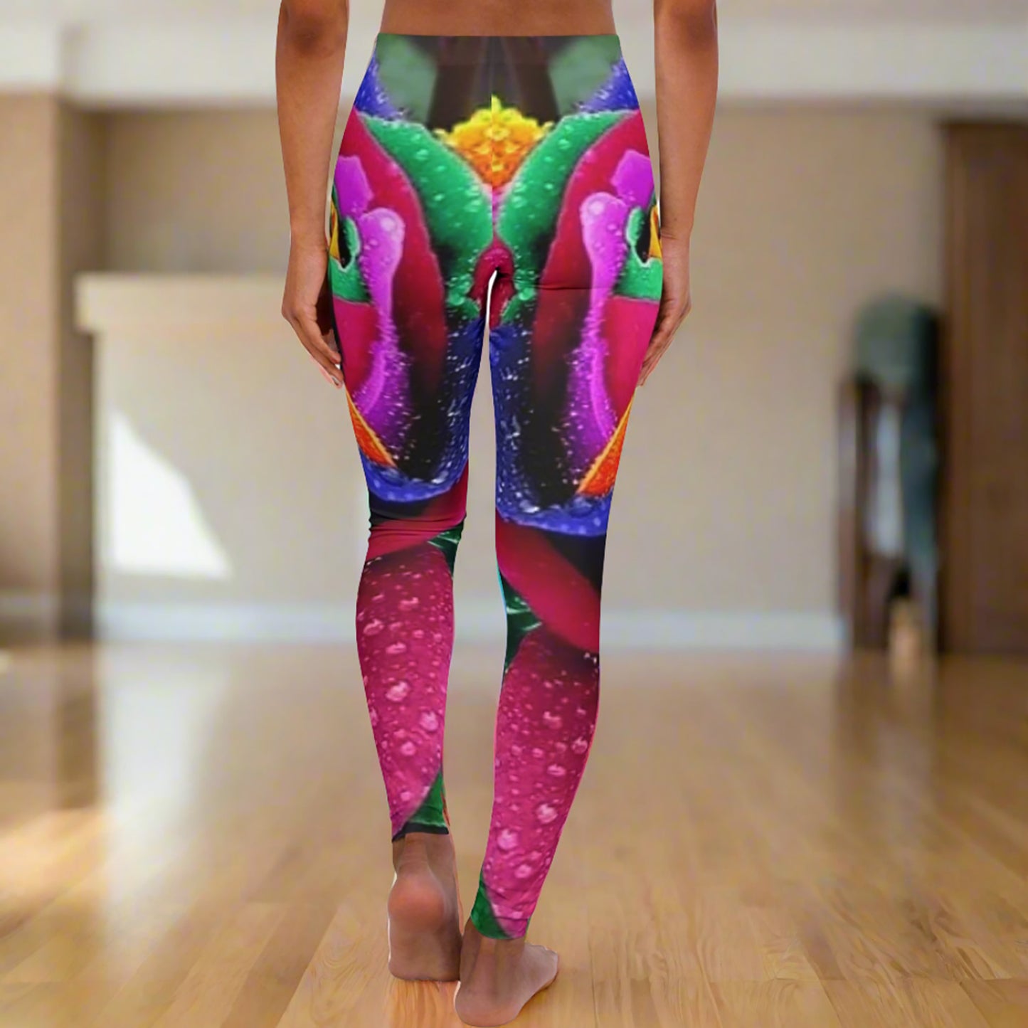 Womens leggings Rainbow Rose design