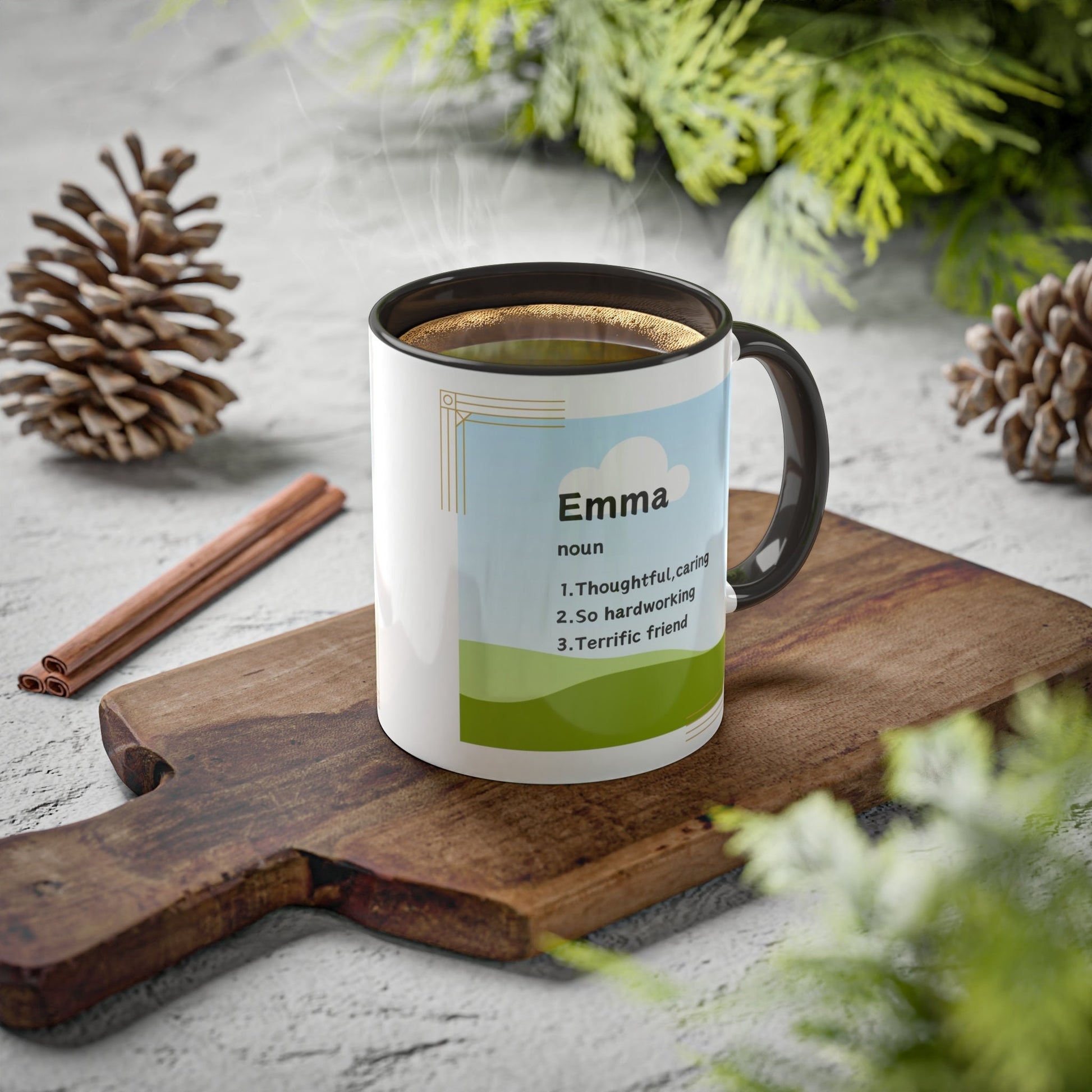 Emma Name Mug, Ceramic White Mug, Emma Named Mug, Ceramic White Mug,