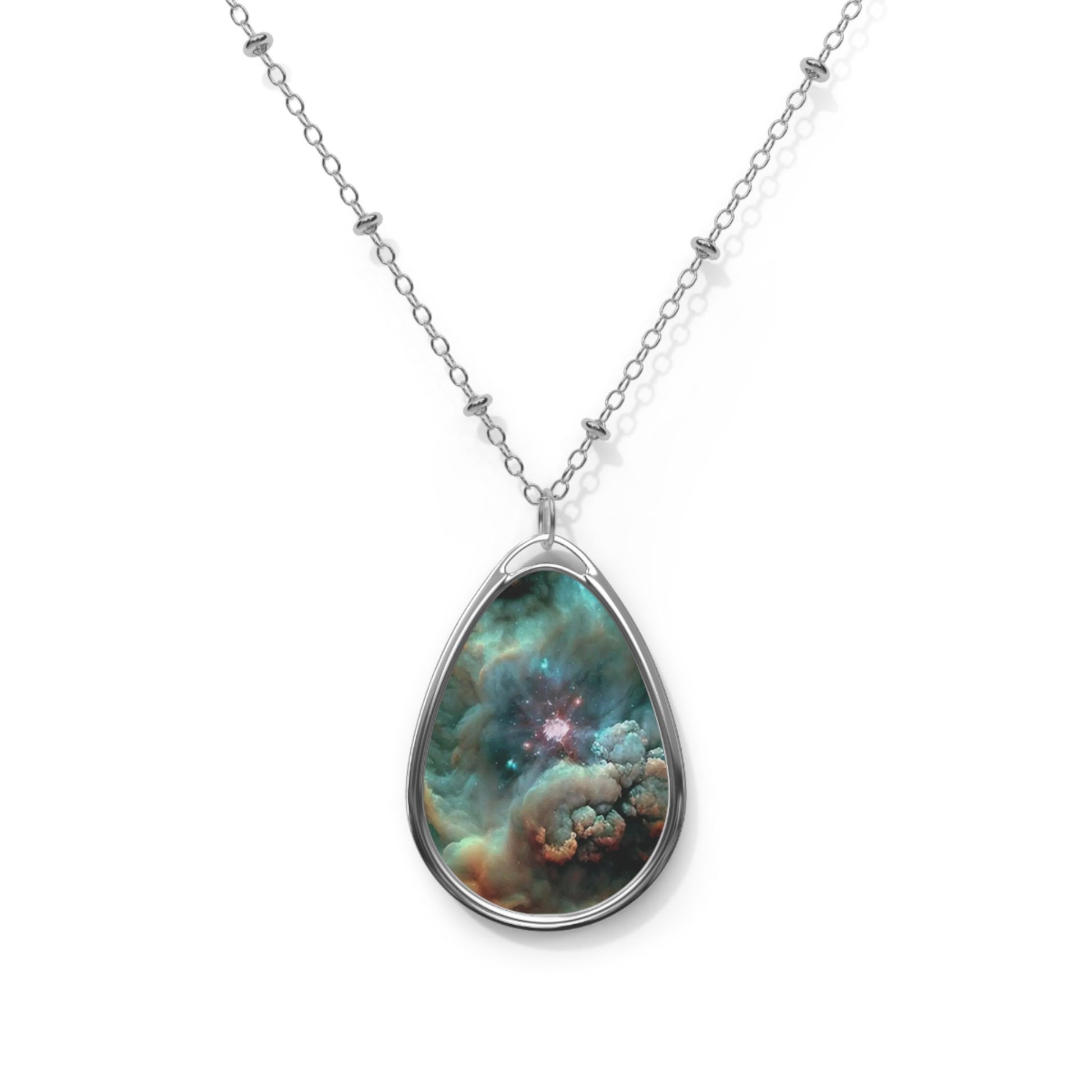 Earth The Apocalypse  Oval Necklace