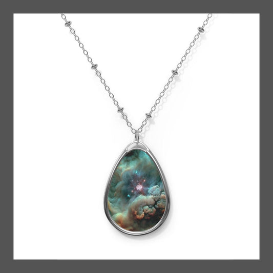 Earth The Apocalypse  Oval Necklace