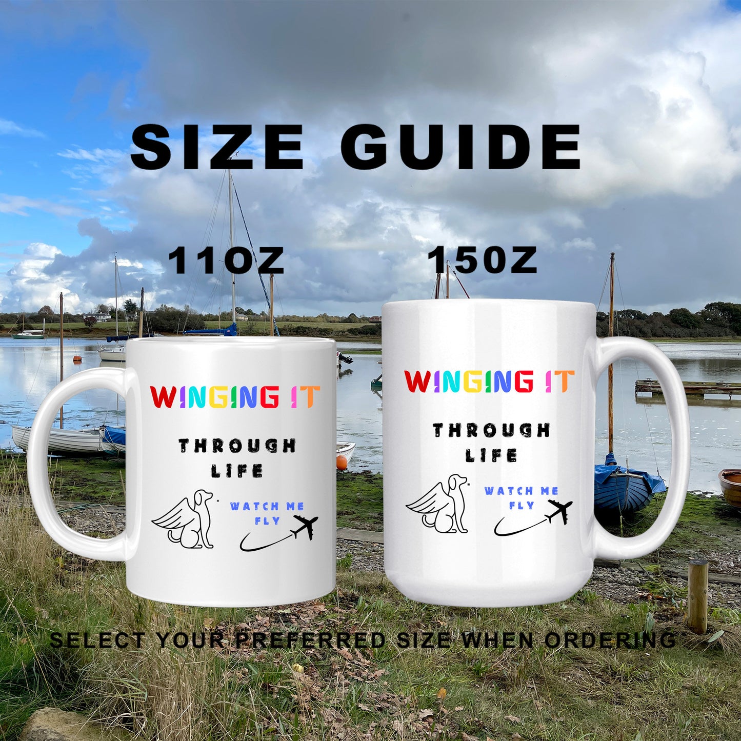 Winging it through Life watch me fly 15oz Mugs