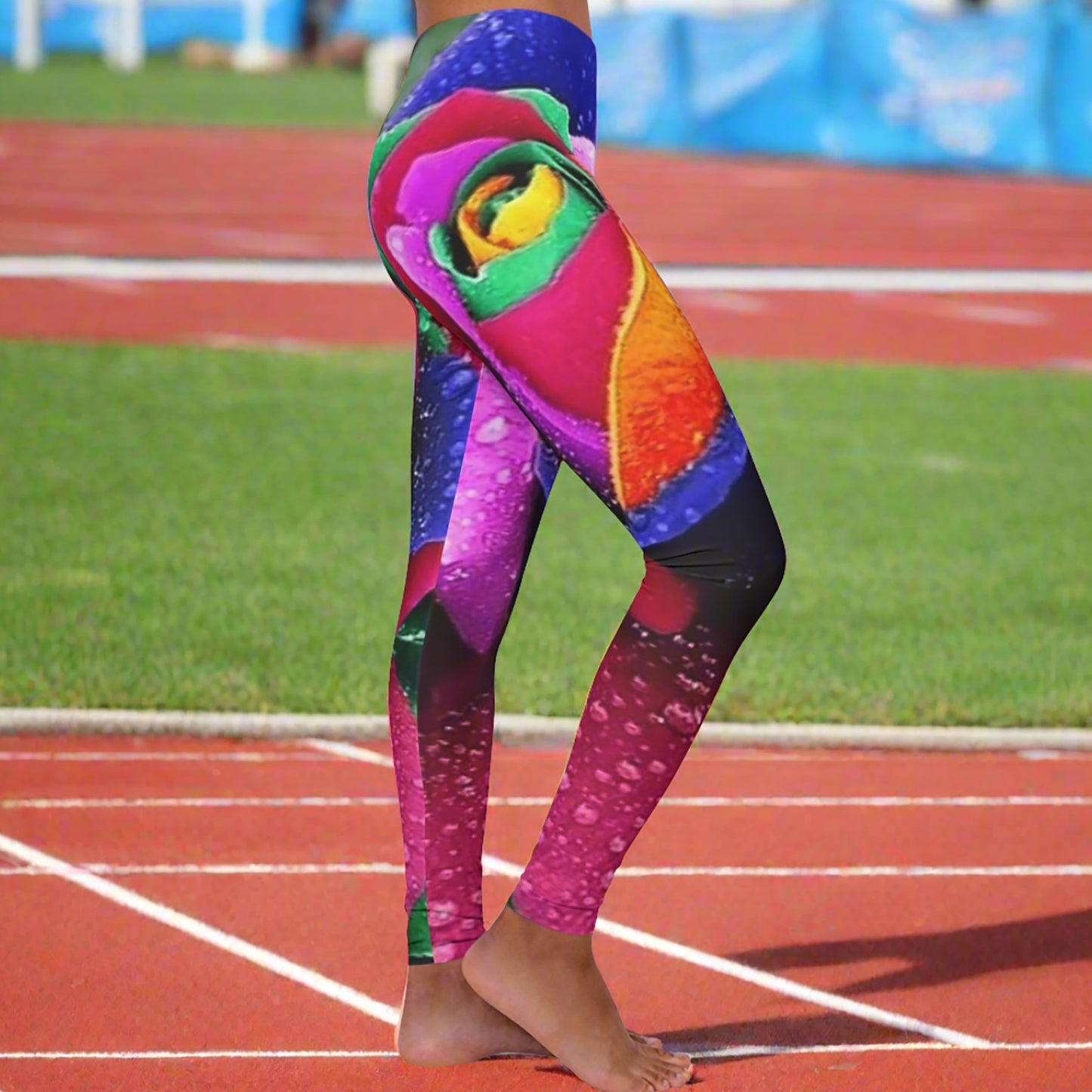 Womens leggings Rainbow Rose design